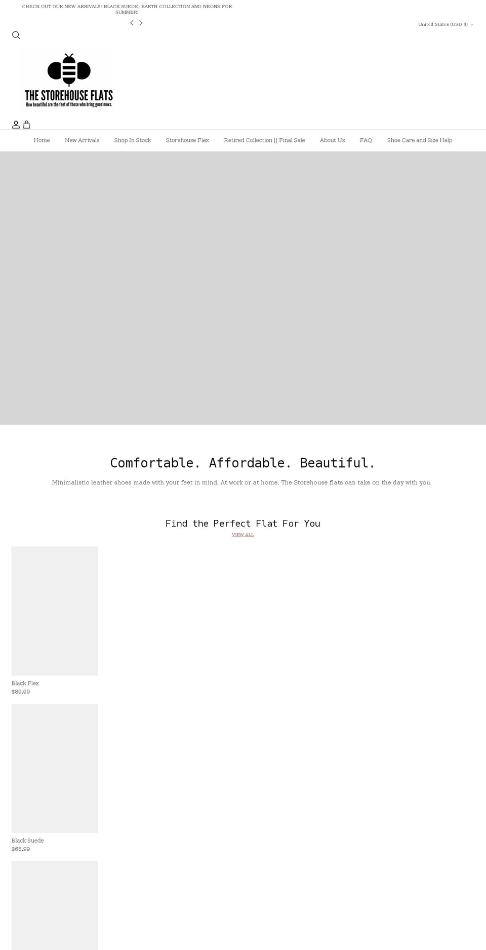 thestorehouseflats.com shopify website screenshot
