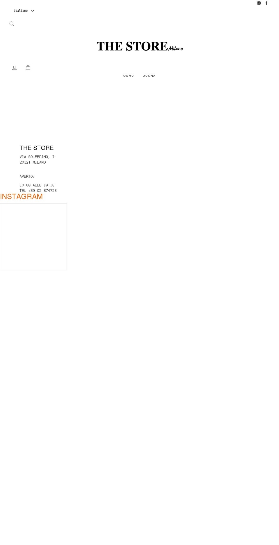 thestoremilano.com shopify website screenshot