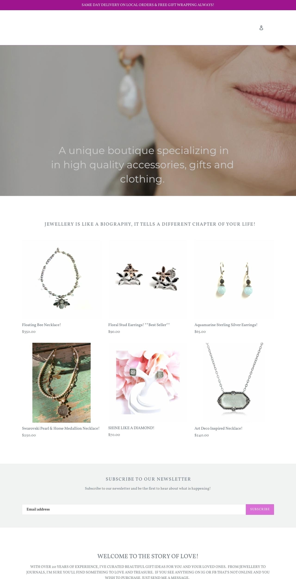 thestoryoflove.ca shopify website screenshot