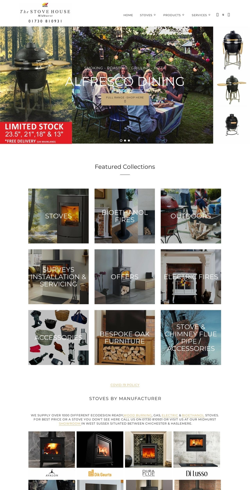 thestovehouseltd.co.uk shopify website screenshot