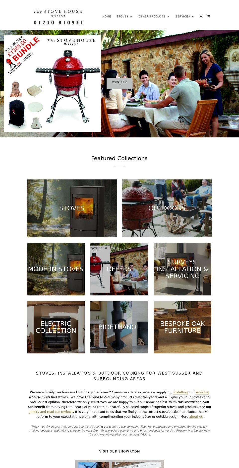 thestovehouseltd.com — Shopify storefront screenshot
