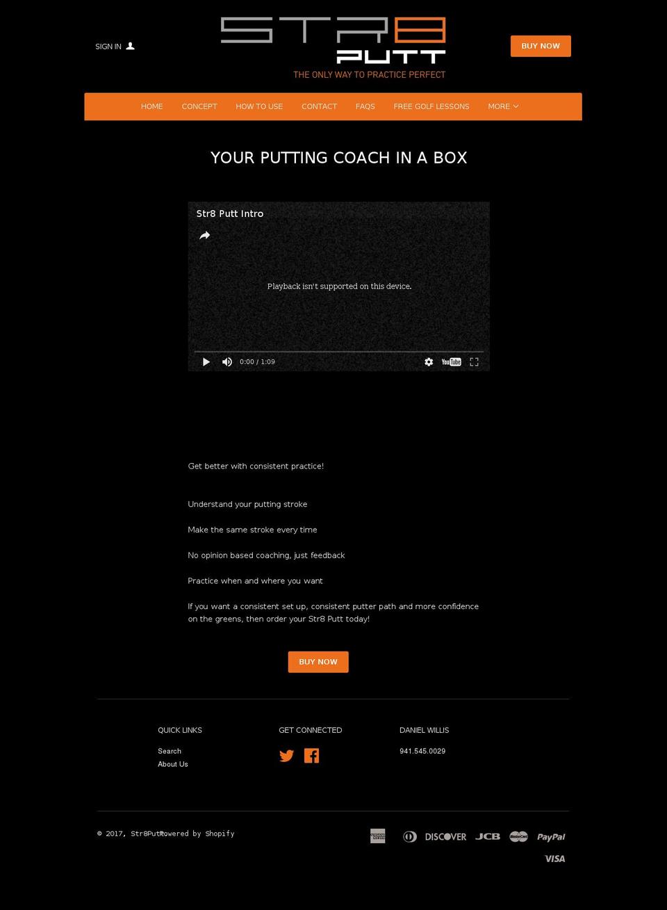 thestr8putt.com shopify website screenshot