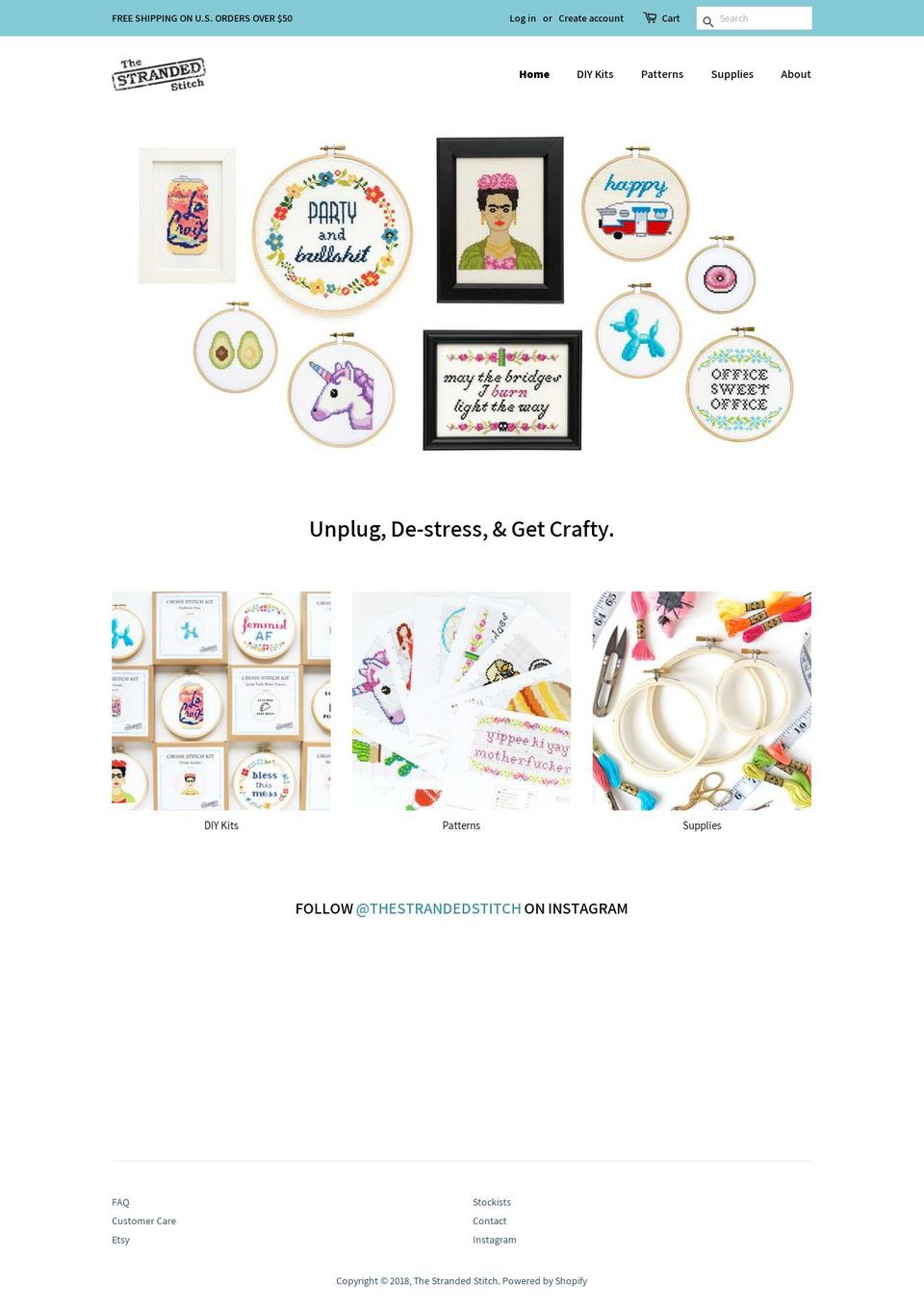 thestrandedstitch.com shopify website screenshot