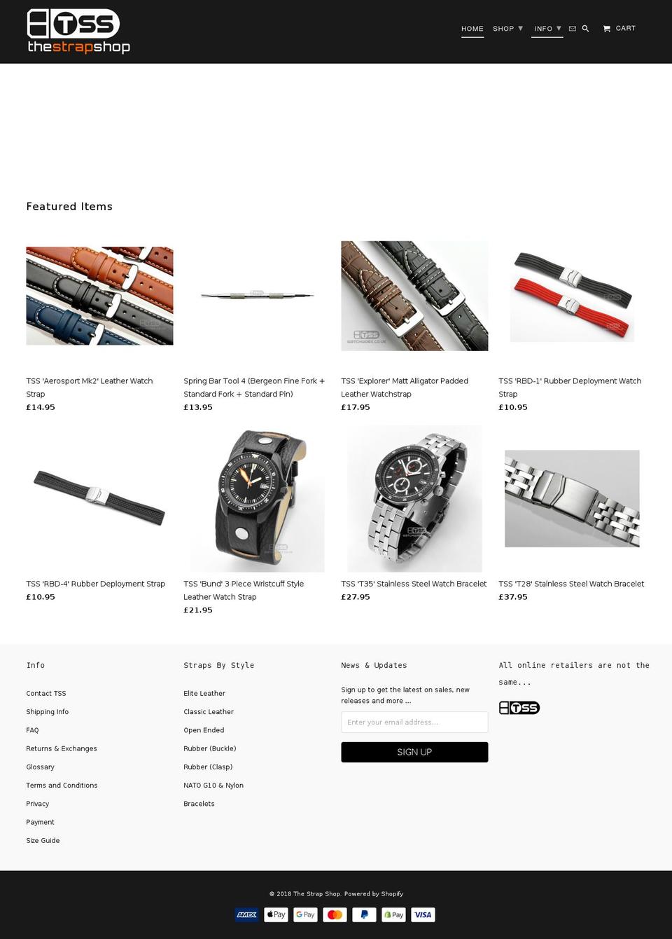 thestrapshop.co.uk shopify website screenshot