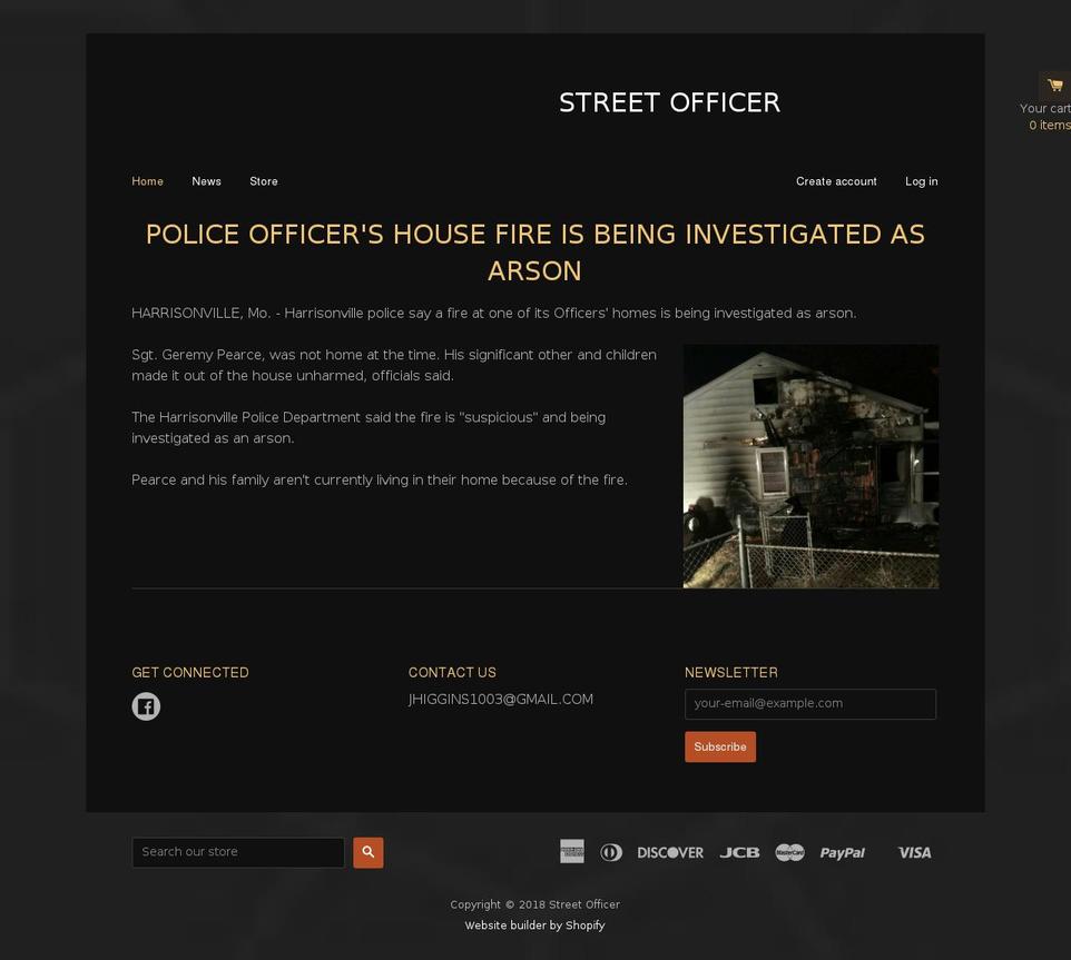 thestreetofficer.com — Shopify storefront screenshot