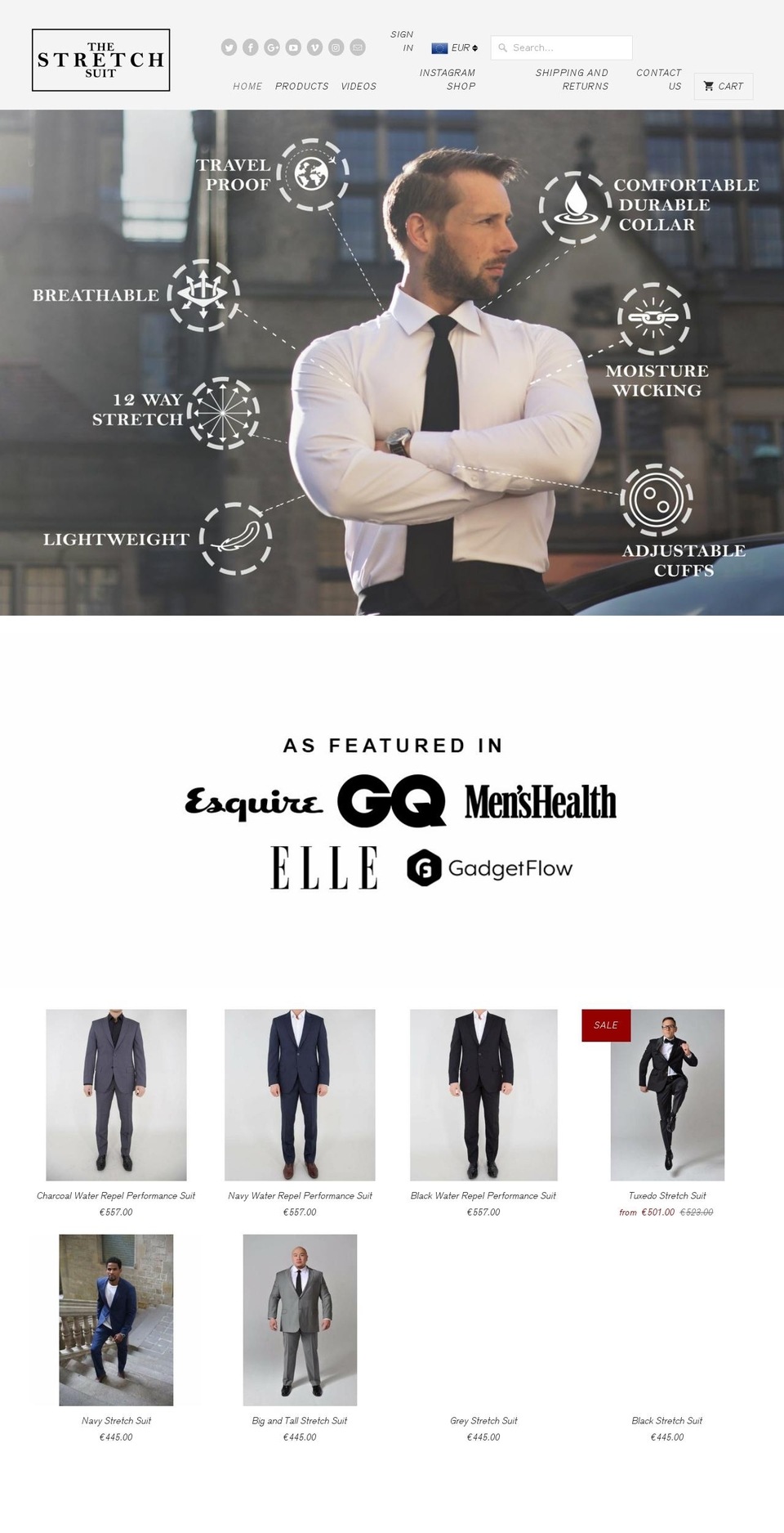 thestretchsuit.com — Shopify storefront screenshot