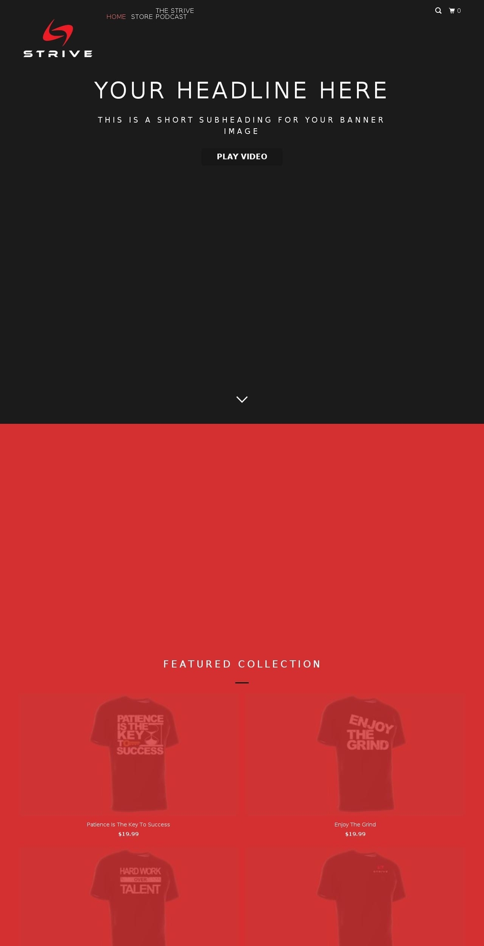 thestriveapparel.com — Shopify storefront screenshot