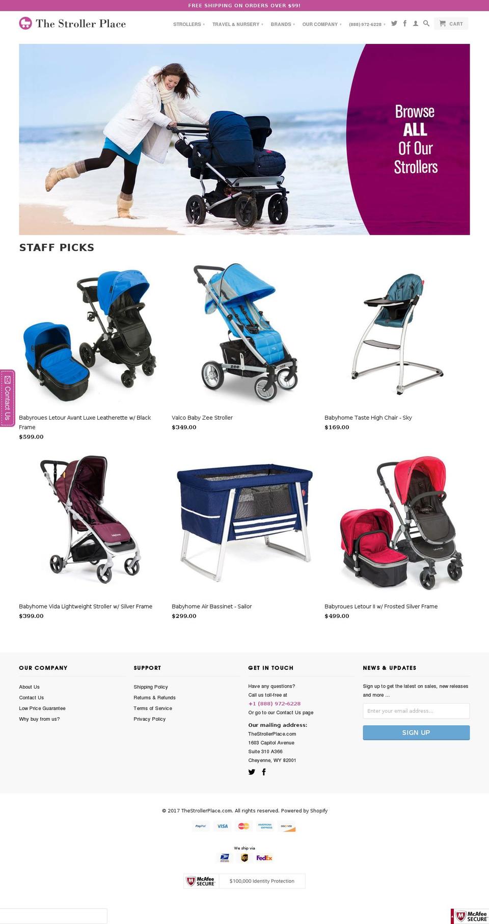 thestrollerplace.com shopify website screenshot
