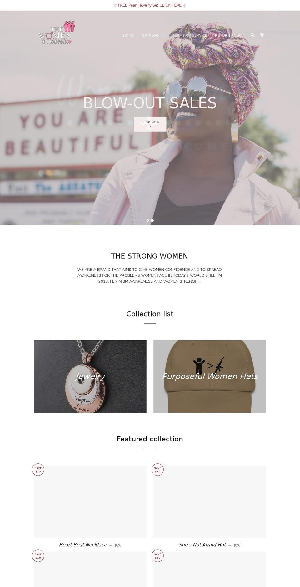 thestrongwomen.com — Shopify storefront screenshot