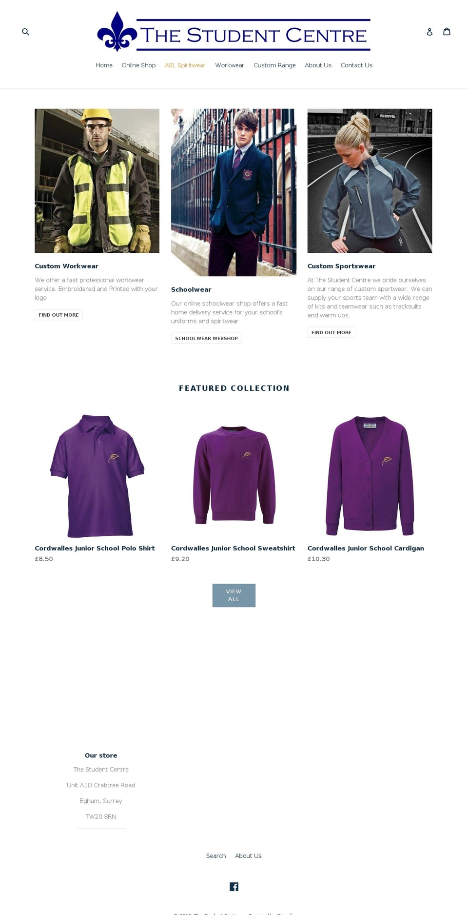 thestudentcentre.co.uk shopify website screenshot