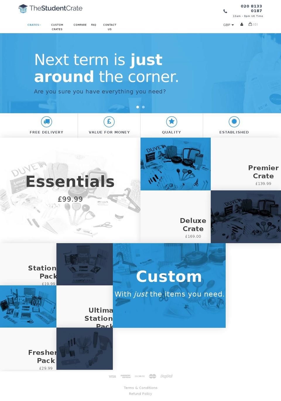 thestudentcrate.com shopify website screenshot