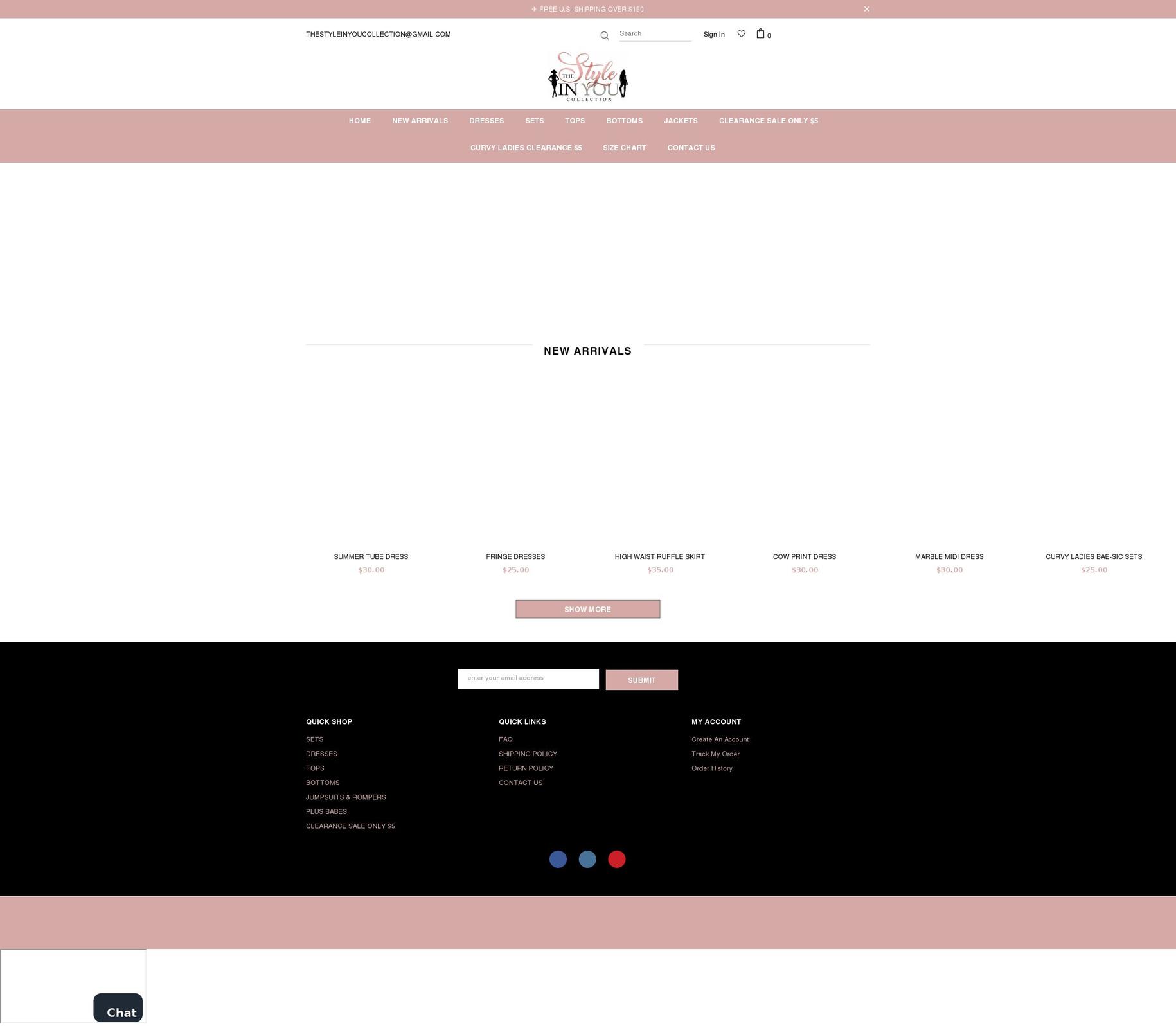 thestyleinyoucollection.com shopify website screenshot