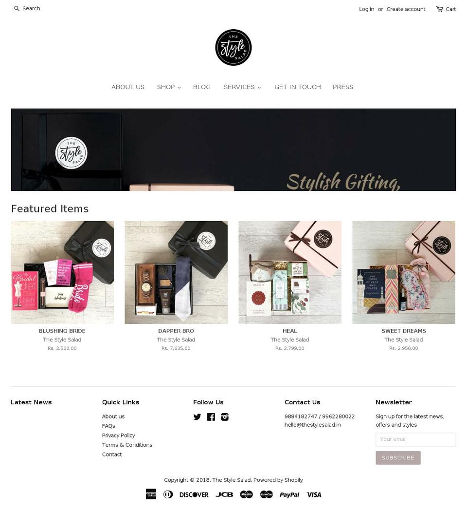 thestylesalad.in shopify website screenshot