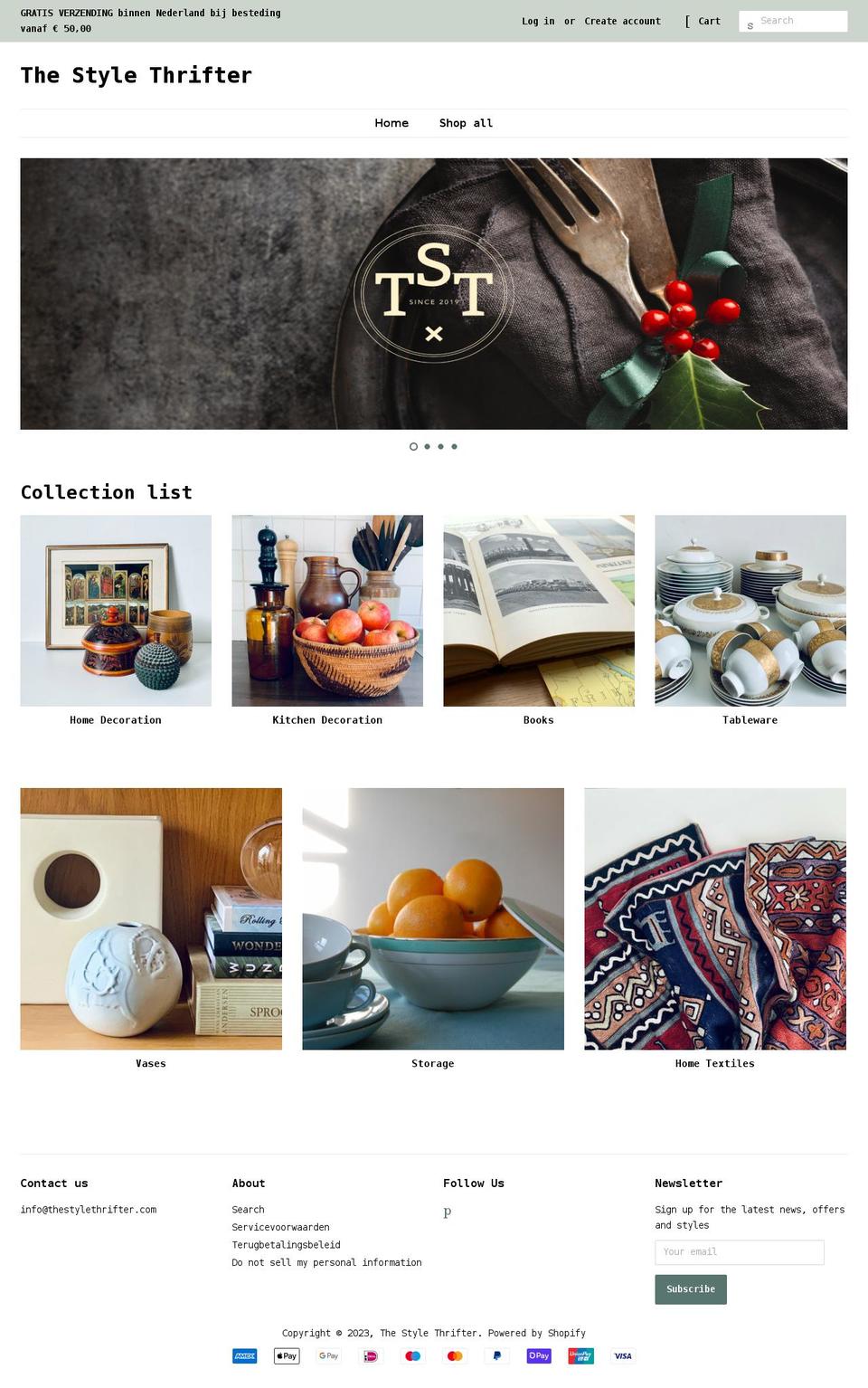 thestylethrifter.com shopify website screenshot