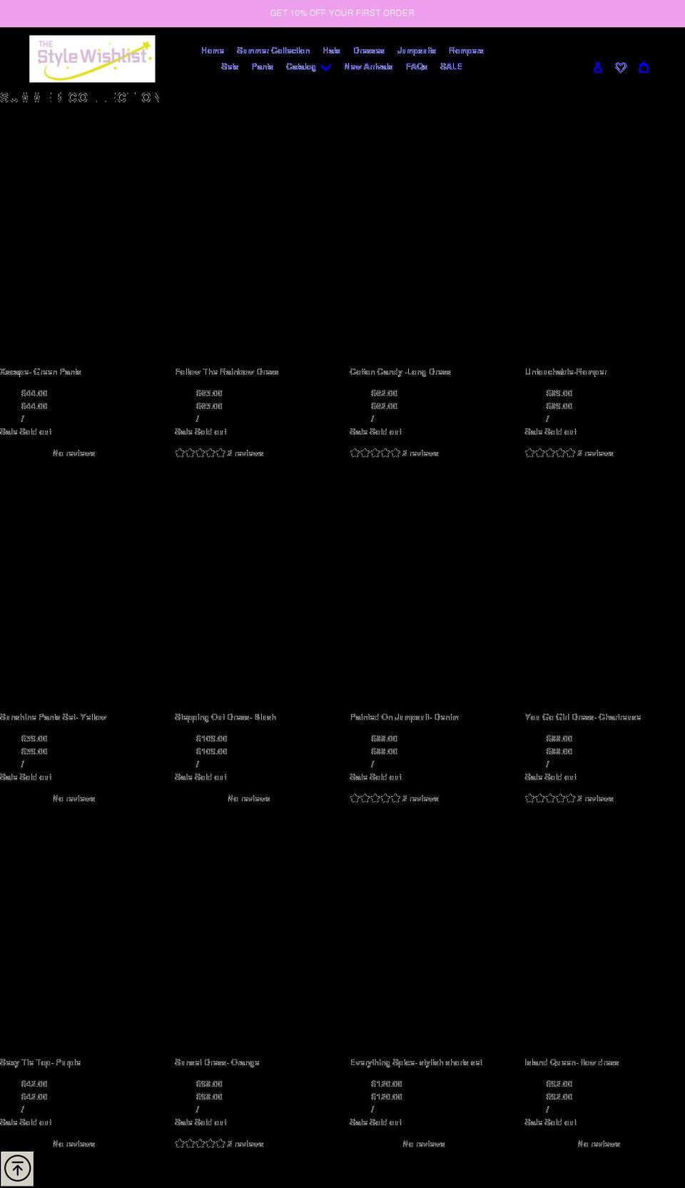 thestylewishlist.com shopify website screenshot