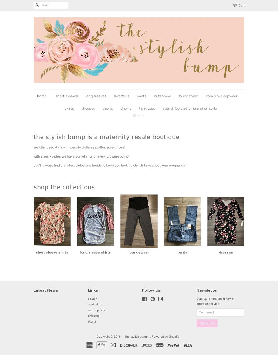 thestylishbump.com shopify website screenshot