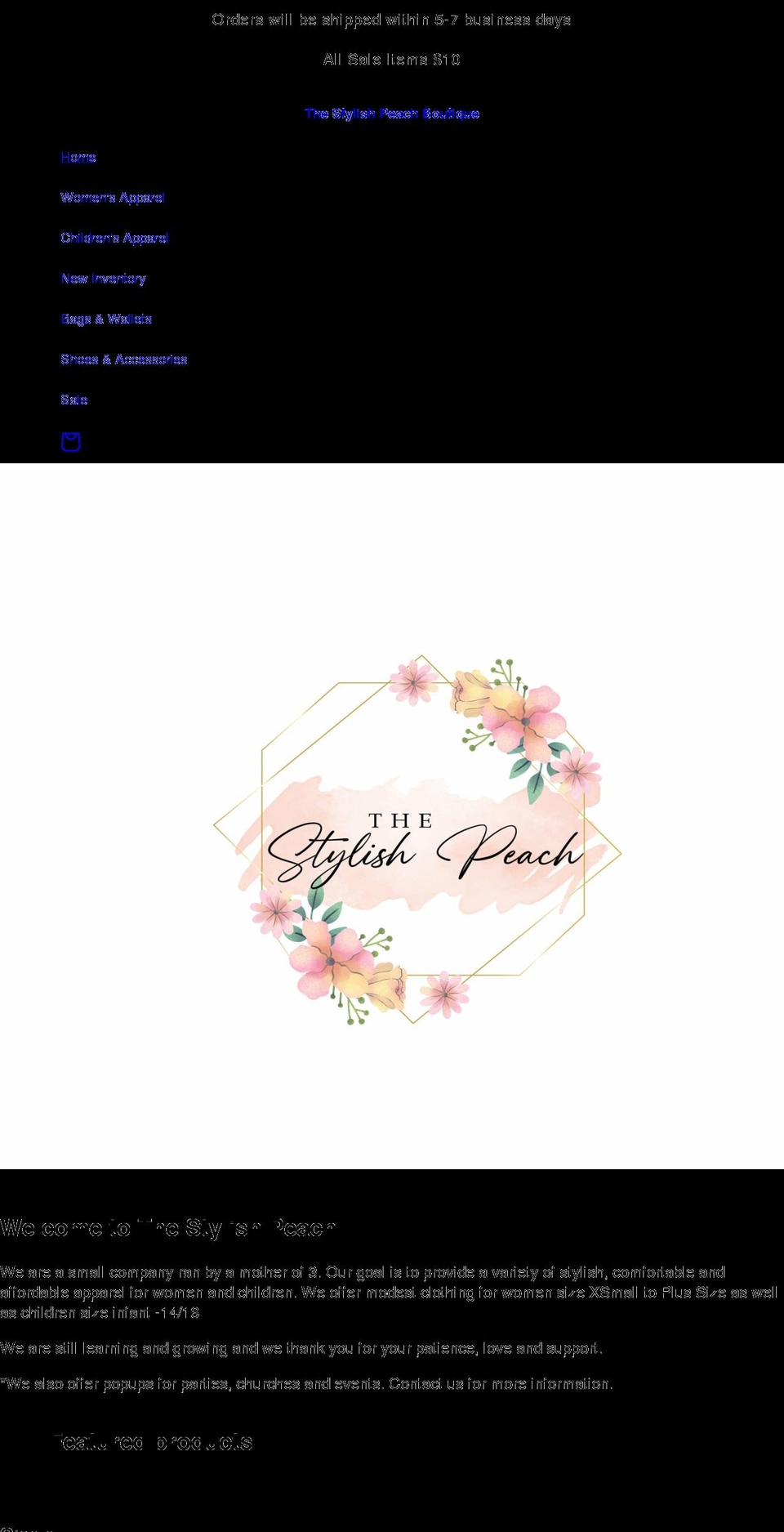 thestylishpeach.com shopify website screenshot