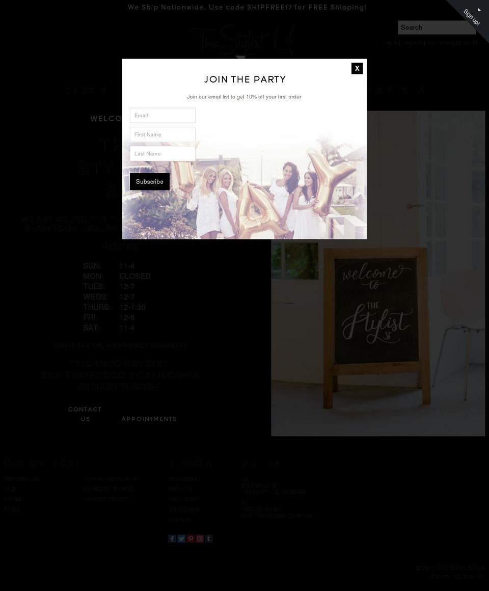 red-plug-design-theme ORIG Shopify theme site example thestylistsf.com