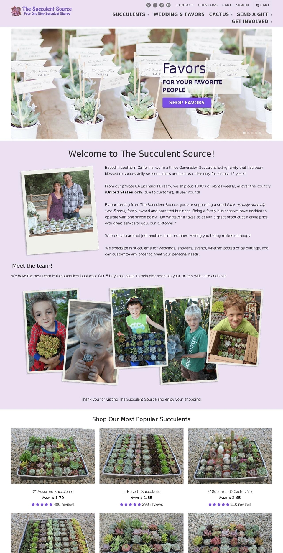 warehouse Shopify theme site example thesucculentsource.com