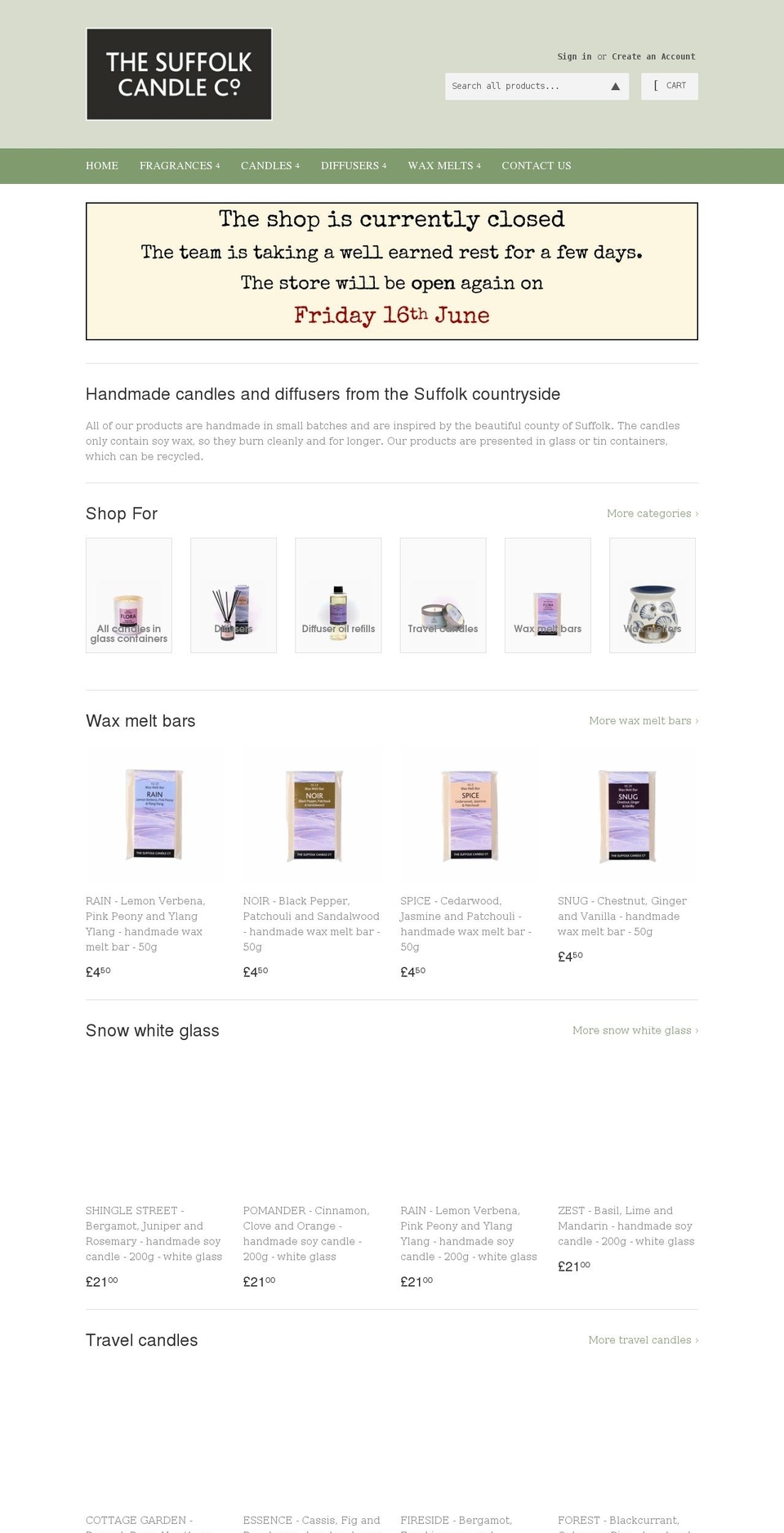 thesuffolkcandle.co.uk shopify website screenshot