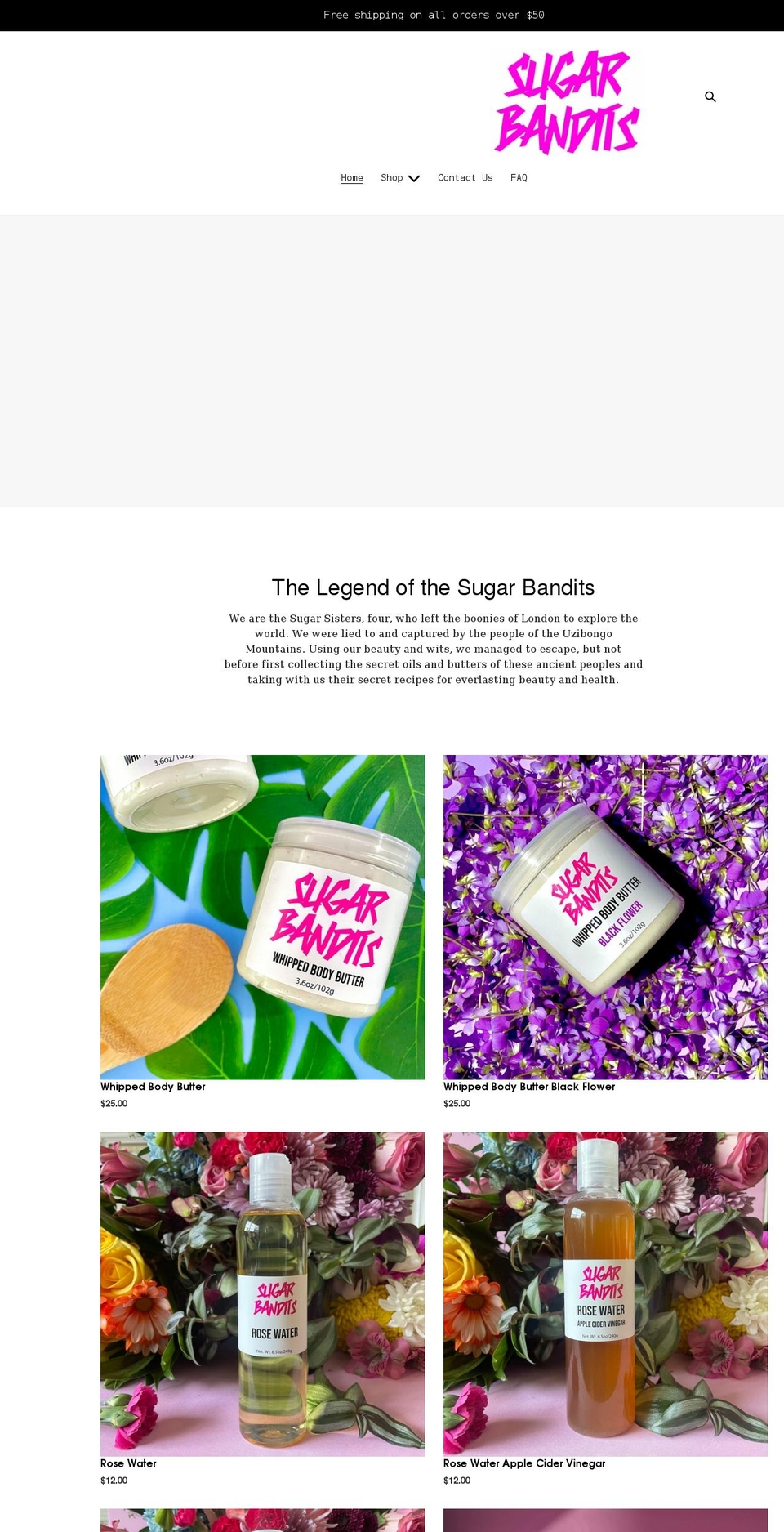 thesugarbandits.com shopify website screenshot