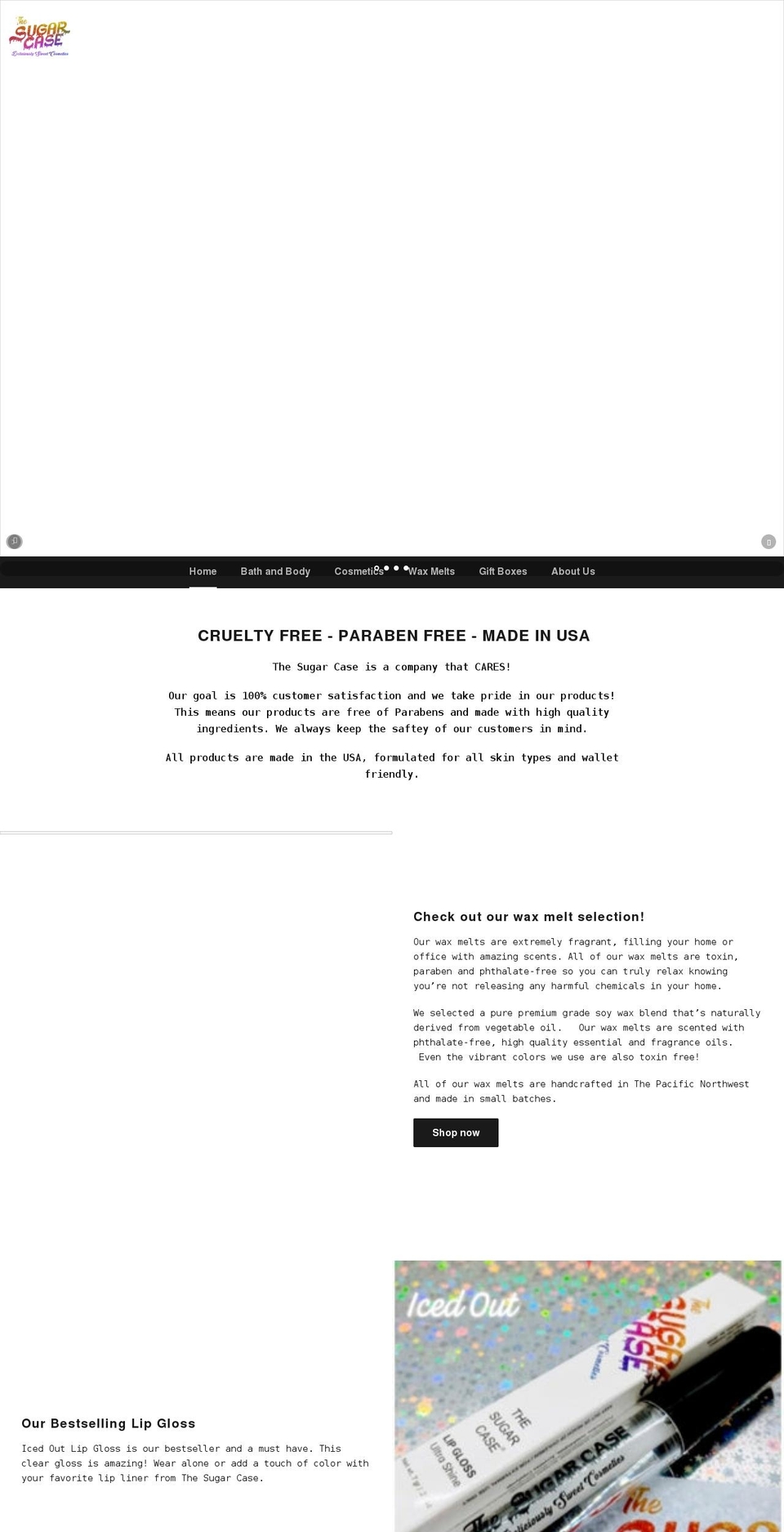 thesugarcase.com shopify website screenshot