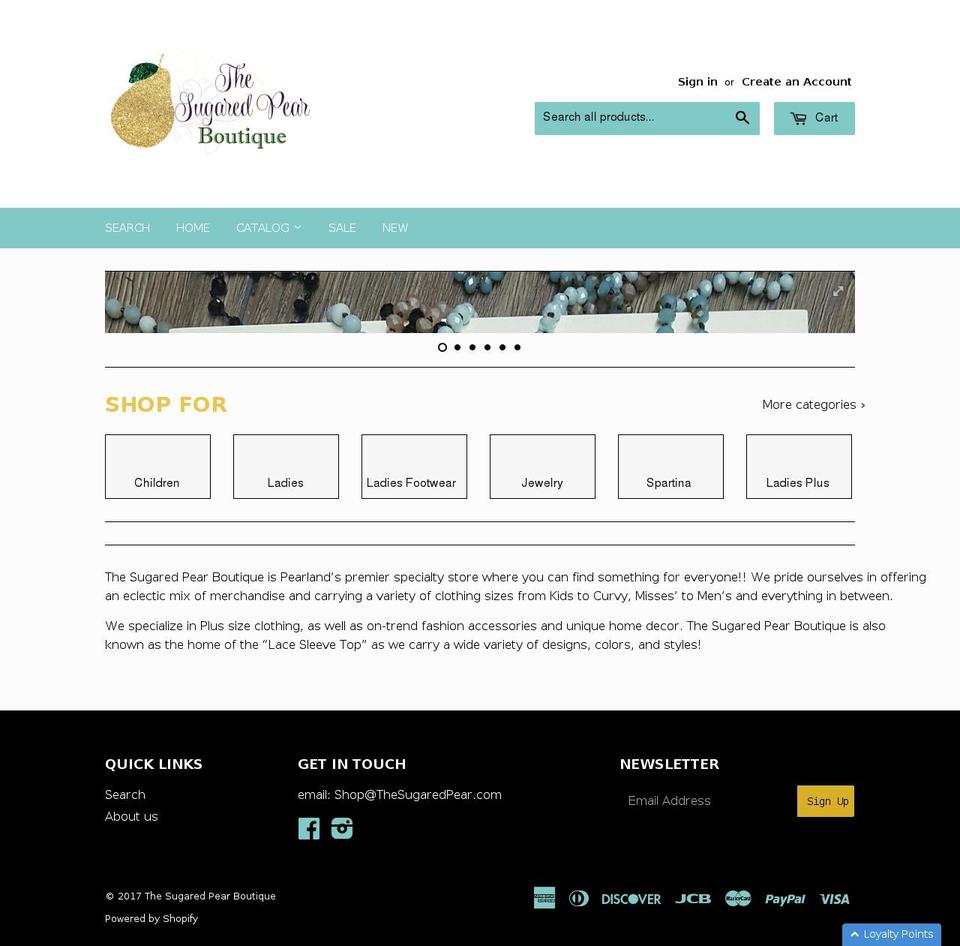 thesugaredpear.com shopify website screenshot