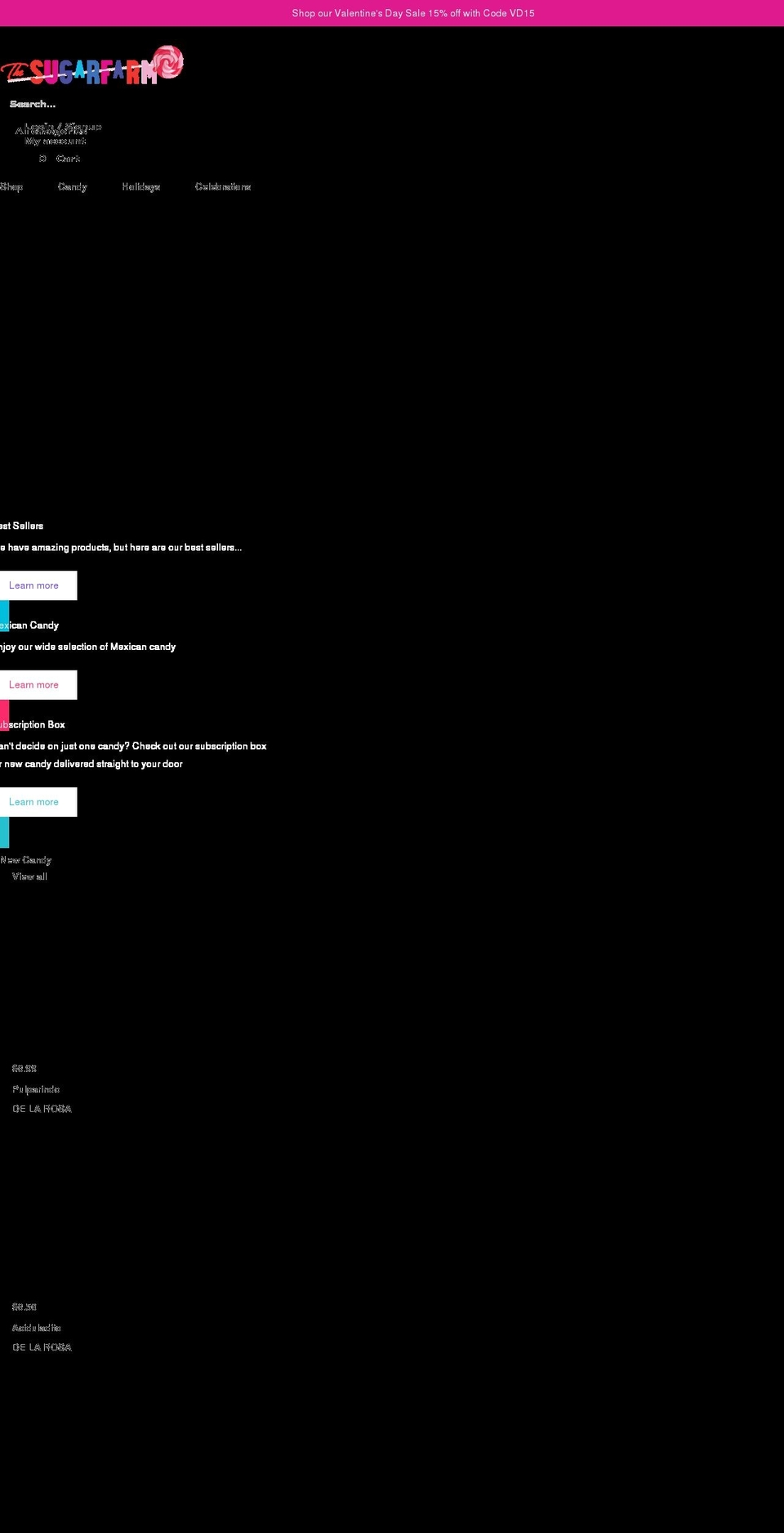 thesugarfarm.com shopify website screenshot