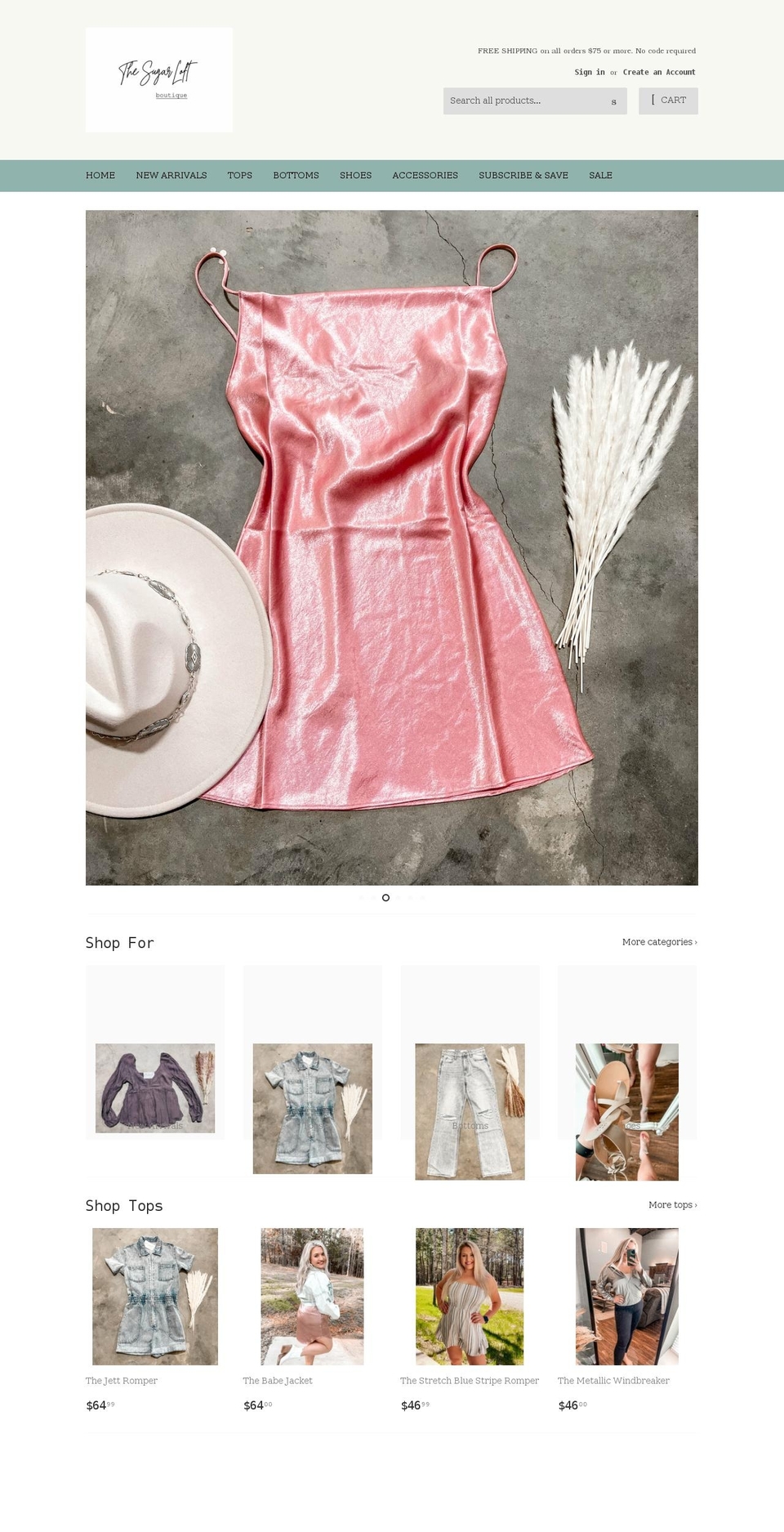 thesugarloftboutique.com shopify website screenshot
