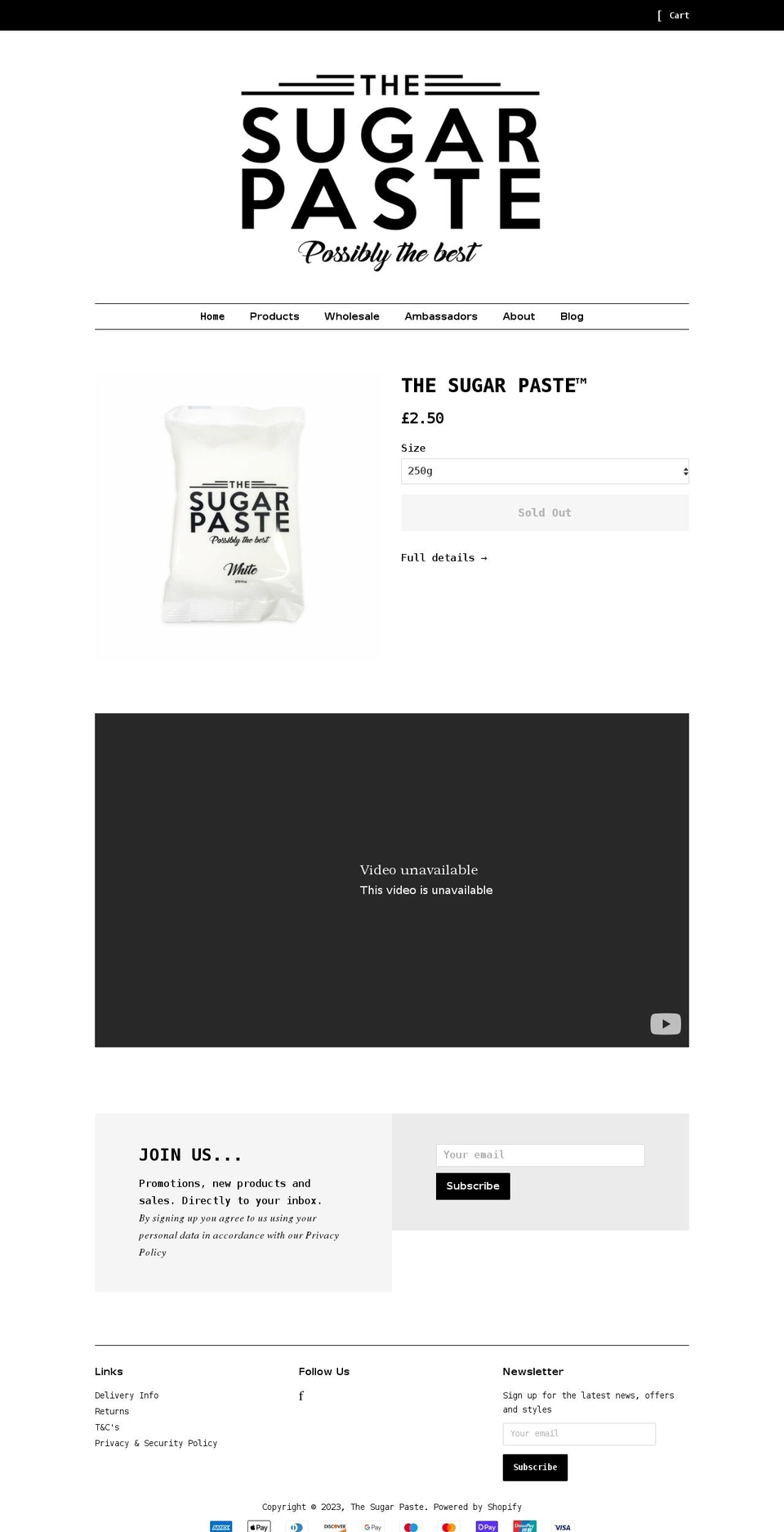 thesugarpaste.co.uk shopify website screenshot
