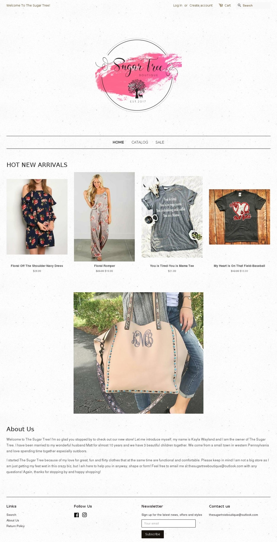 thesugartreeboutique.com shopify website screenshot