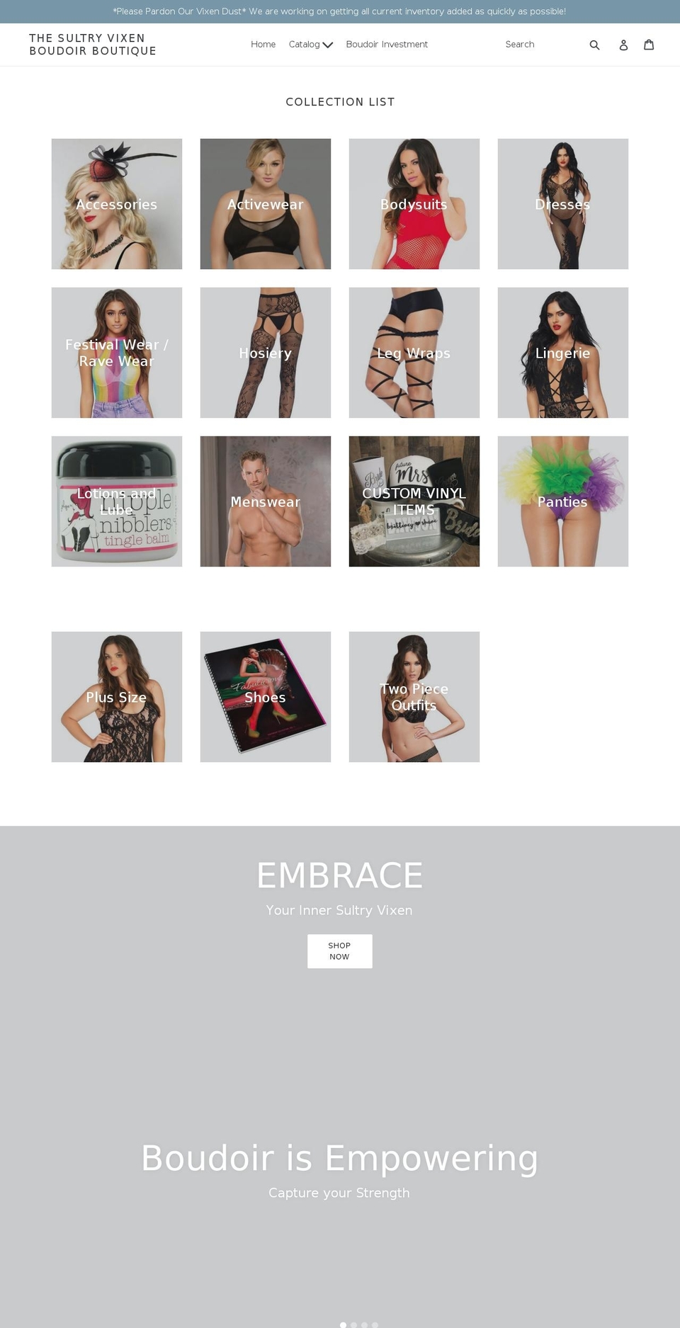 thesultryvixen.com shopify website screenshot