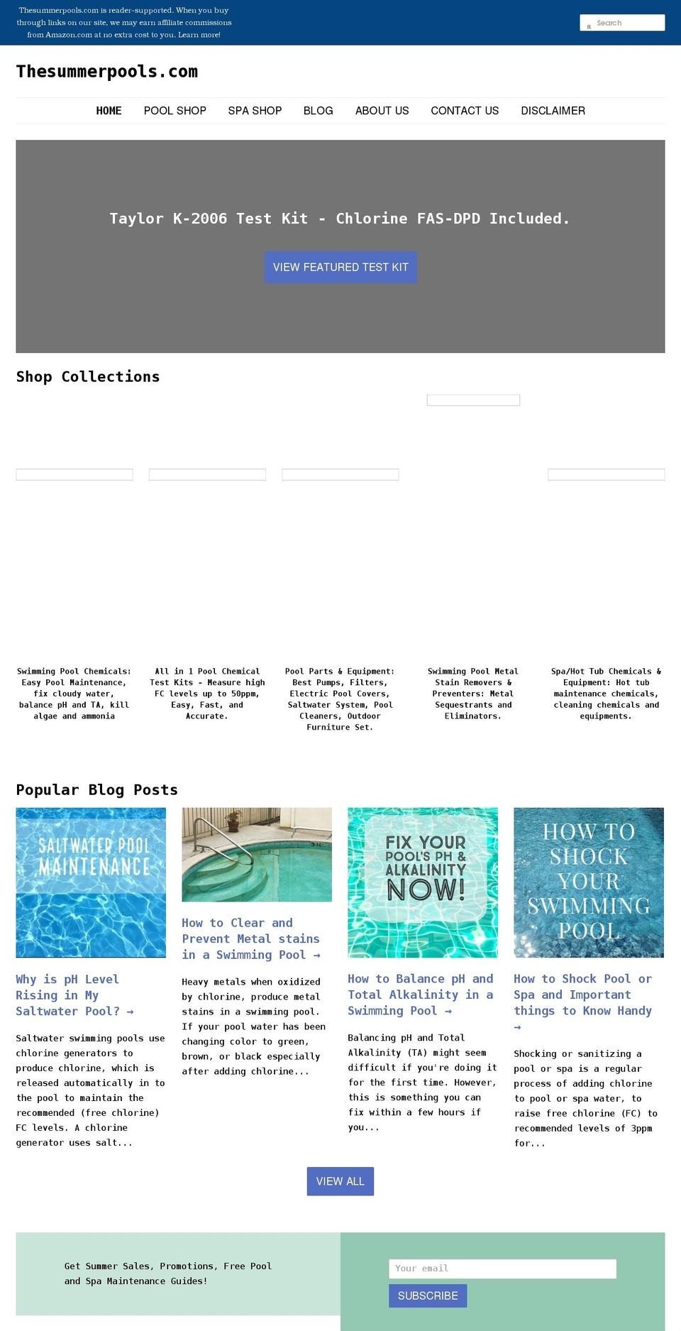 thesummerpools.com shopify website screenshot
