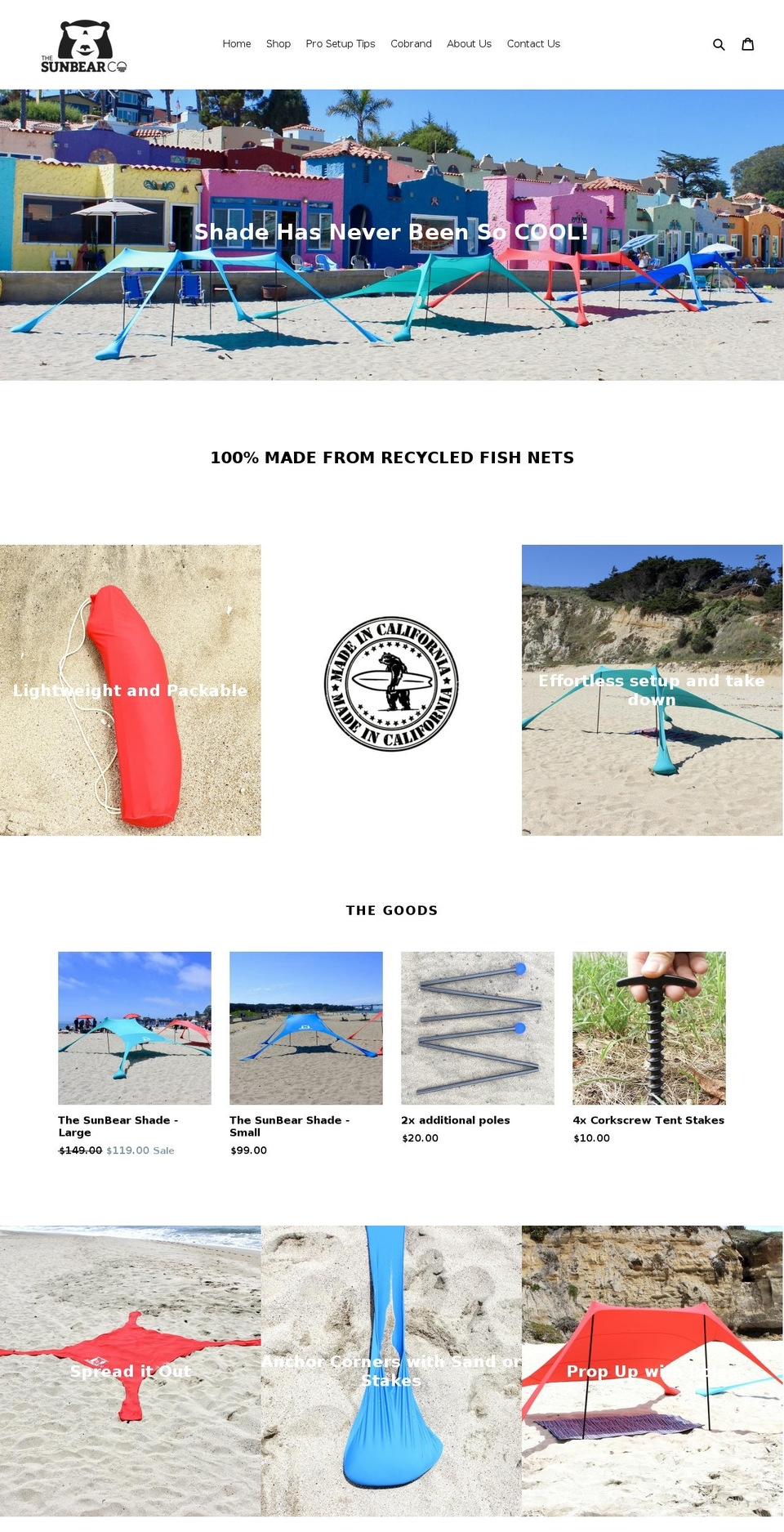 thesunbearco.com — Shopify storefront screenshot