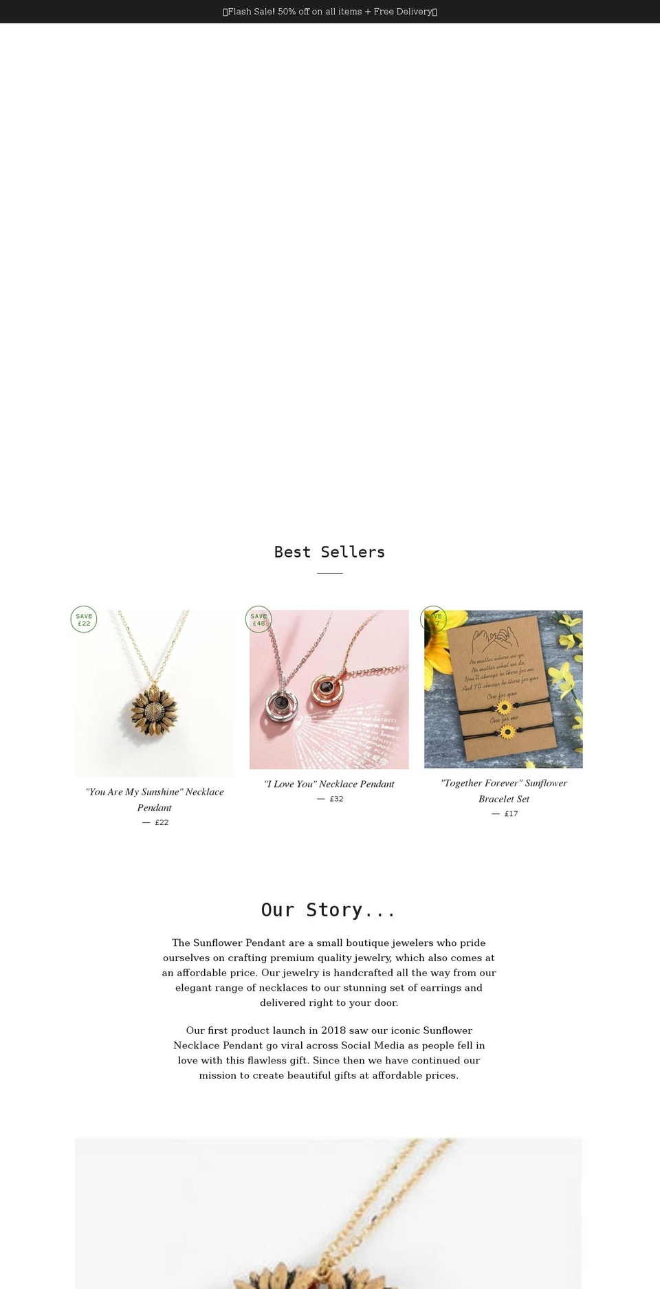 thesunflowerpendant.com shopify website screenshot