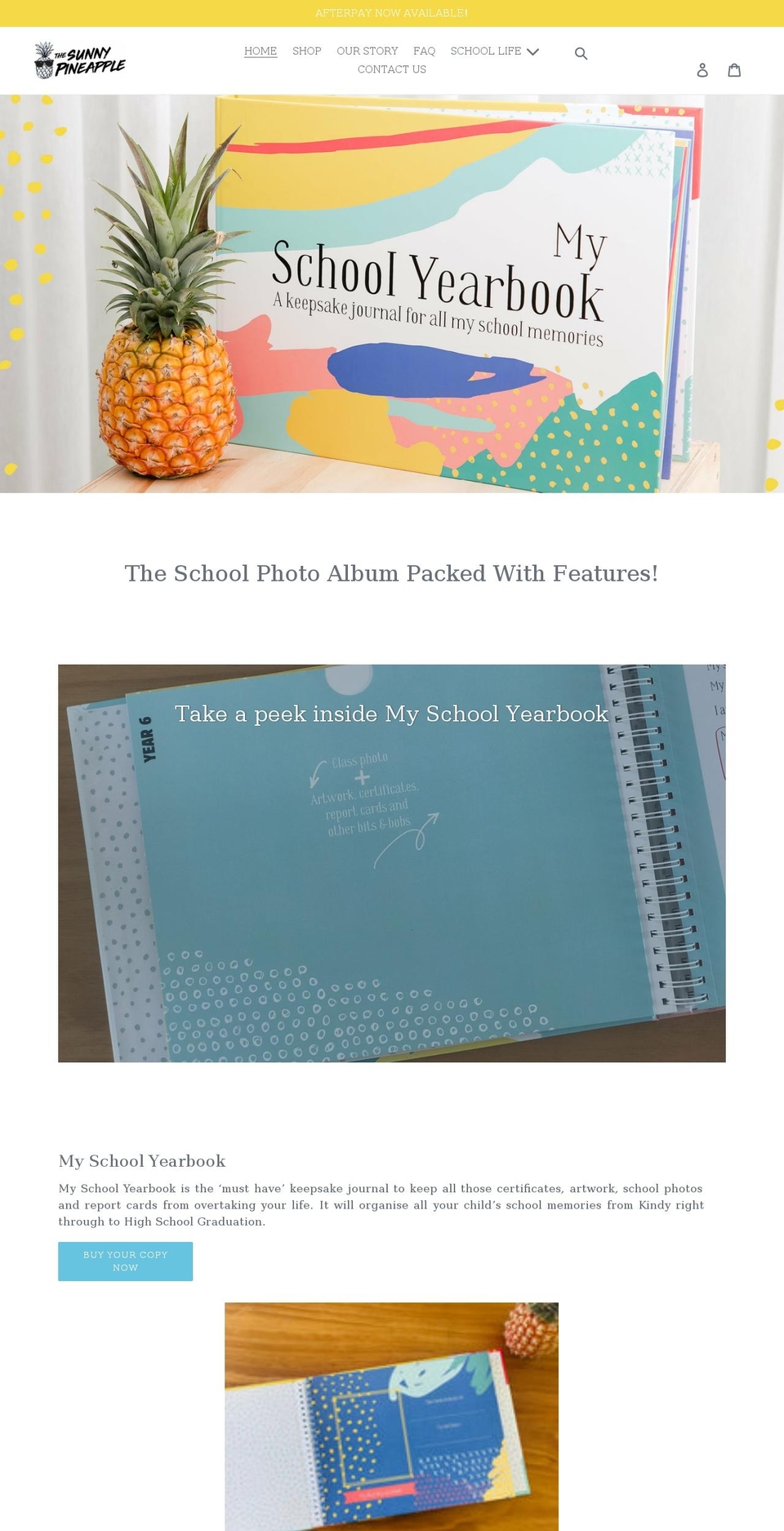 thesunnypineapple.com.au shopify website screenshot