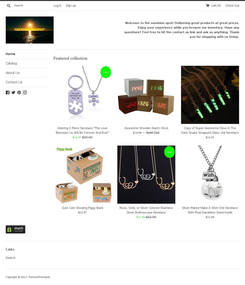 thesunshinespot.com shopify website screenshot