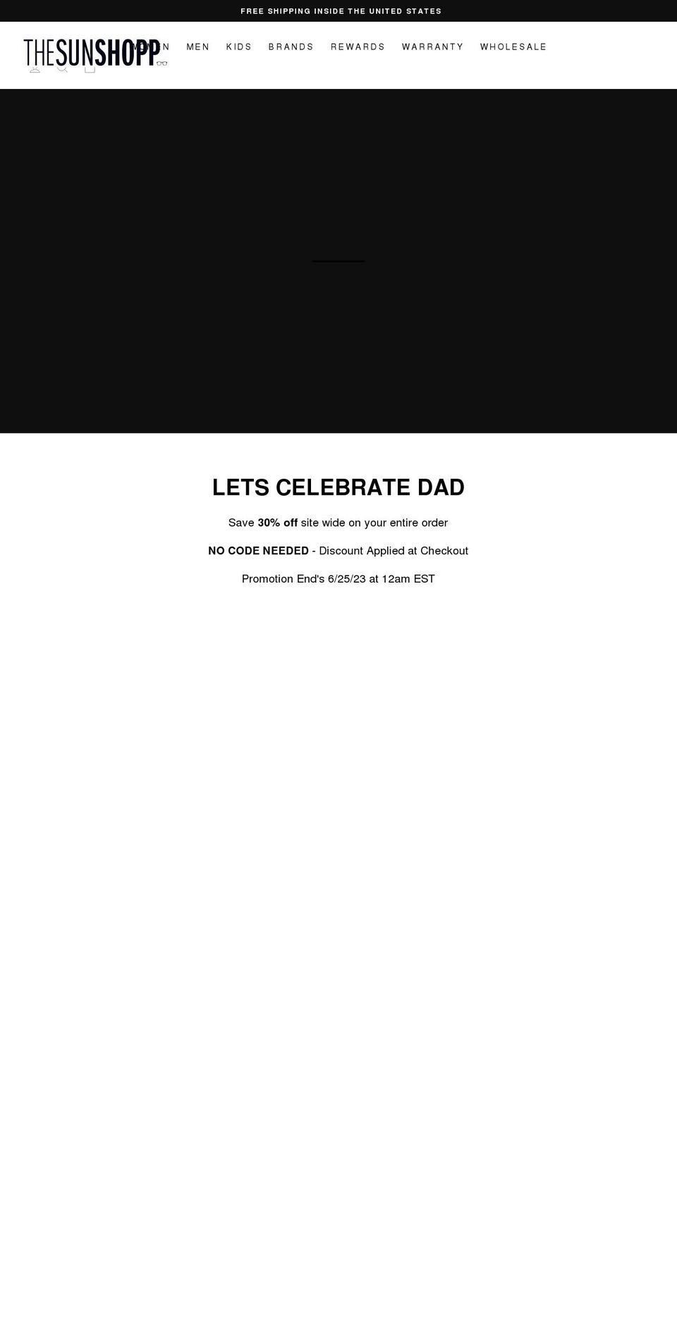 thesunshopp.com shopify website screenshot