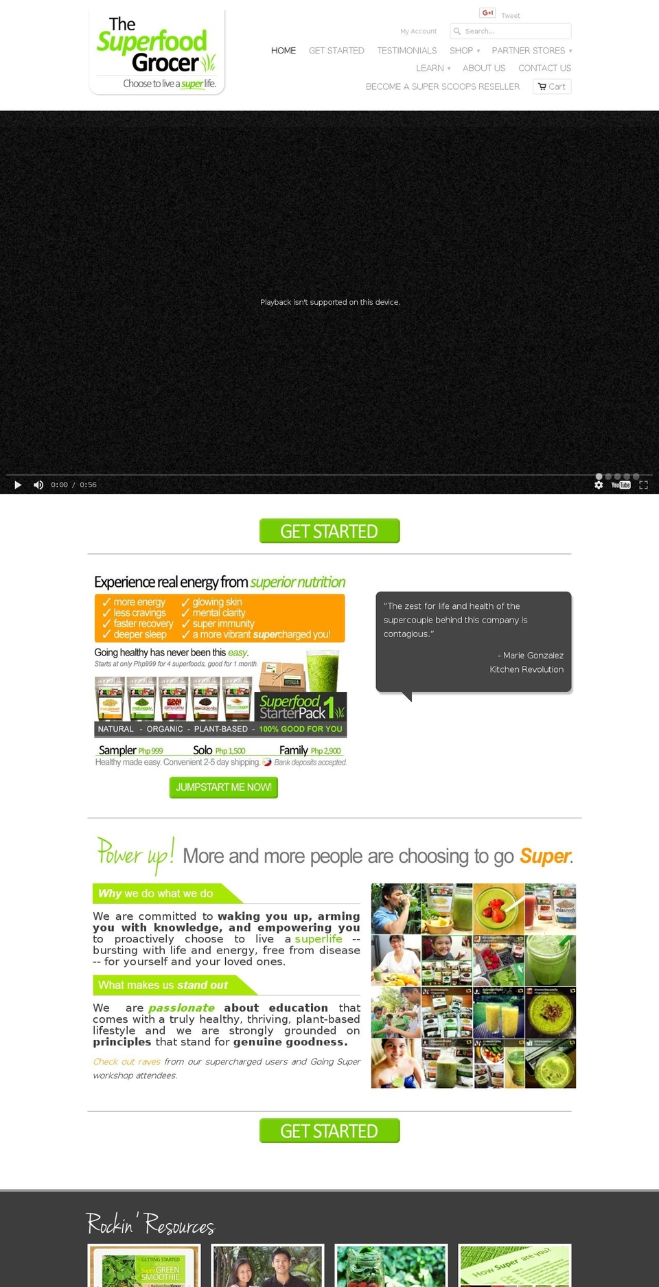 Retina Shopify theme site example thesuperfoodgrocer.com