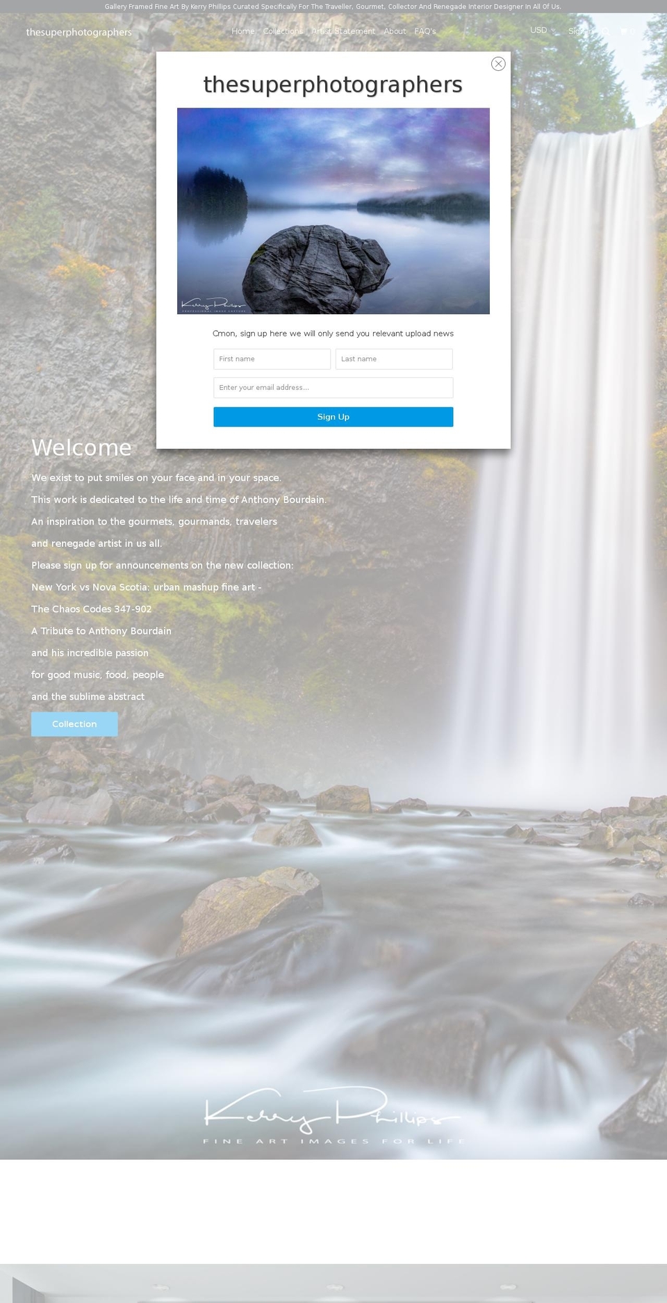 thesuperphotographers.com — Shopify storefront screenshot