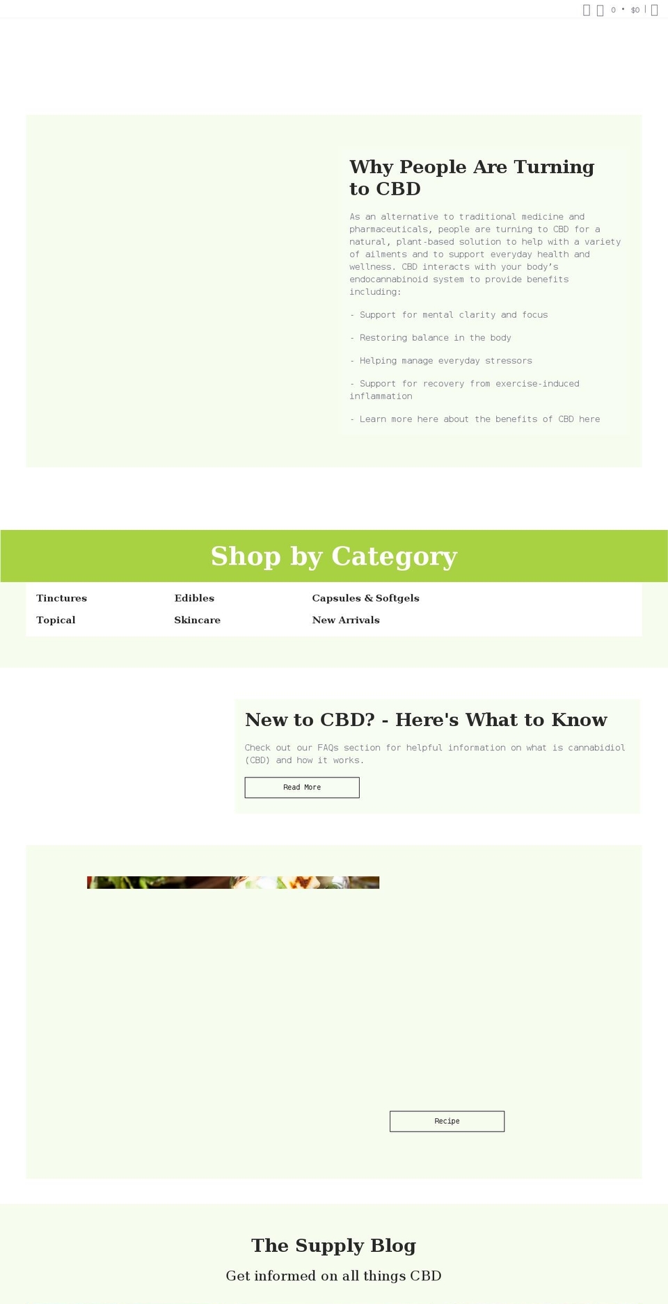 thesupplycbd.com shopify website screenshot