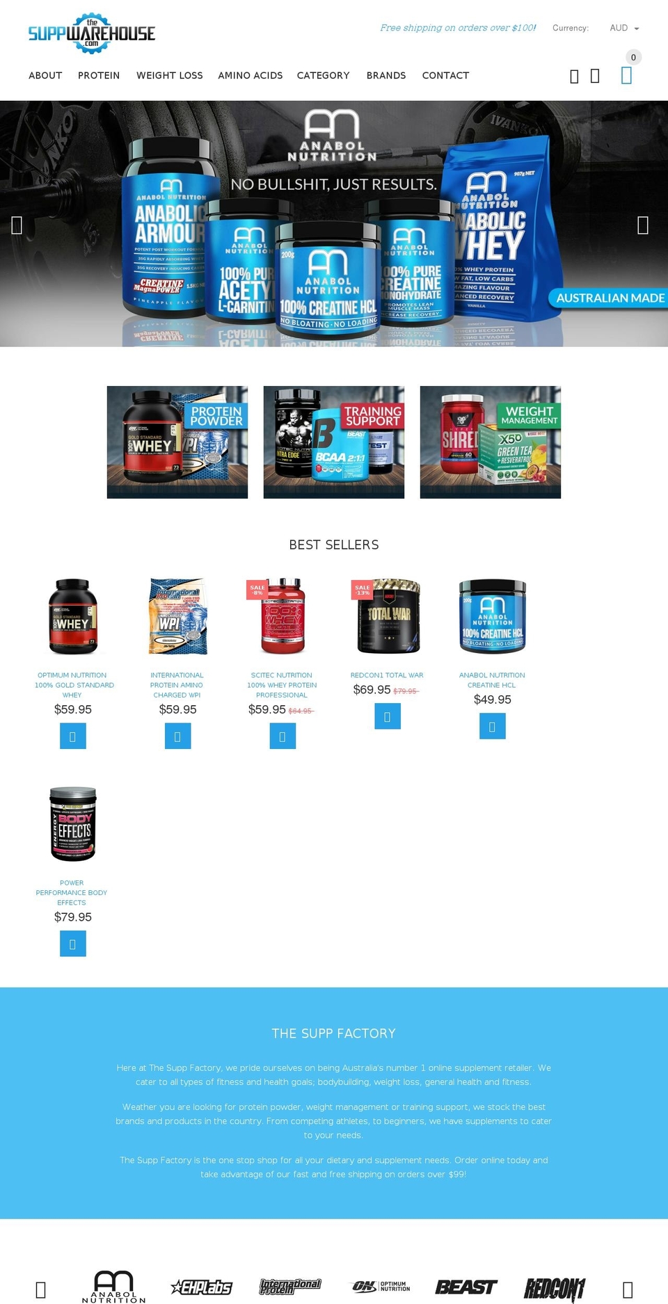thesuppwarehouse.com — Shopify storefront screenshot