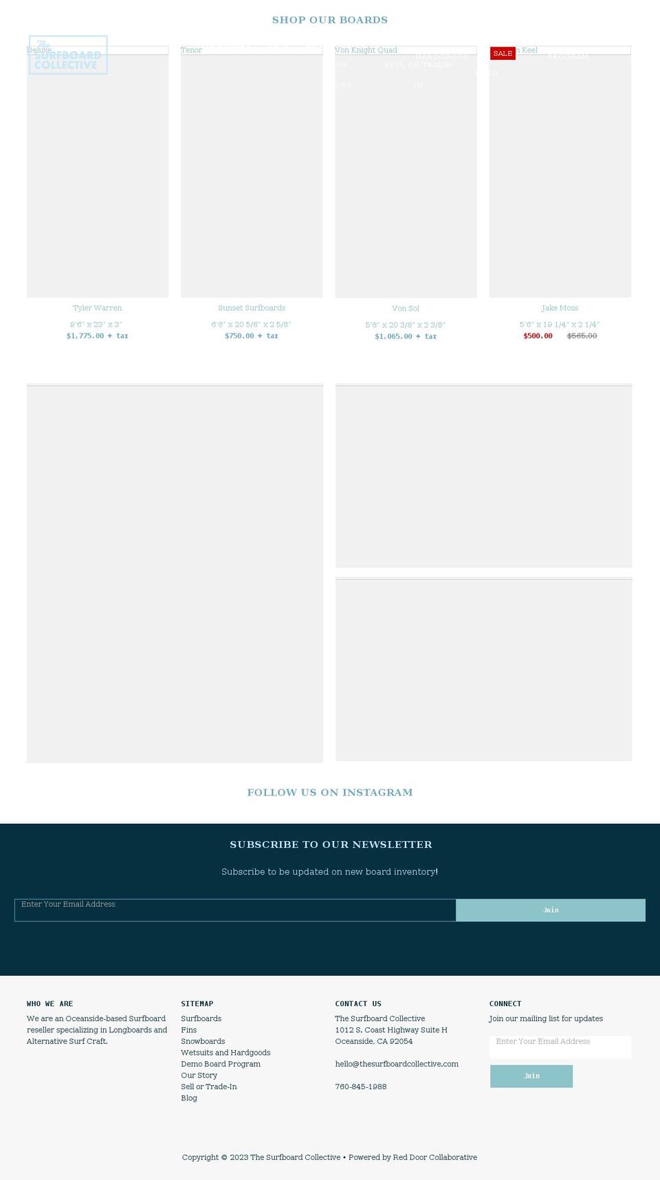 thesurfboardcollective.com — Shopify storefront screenshot