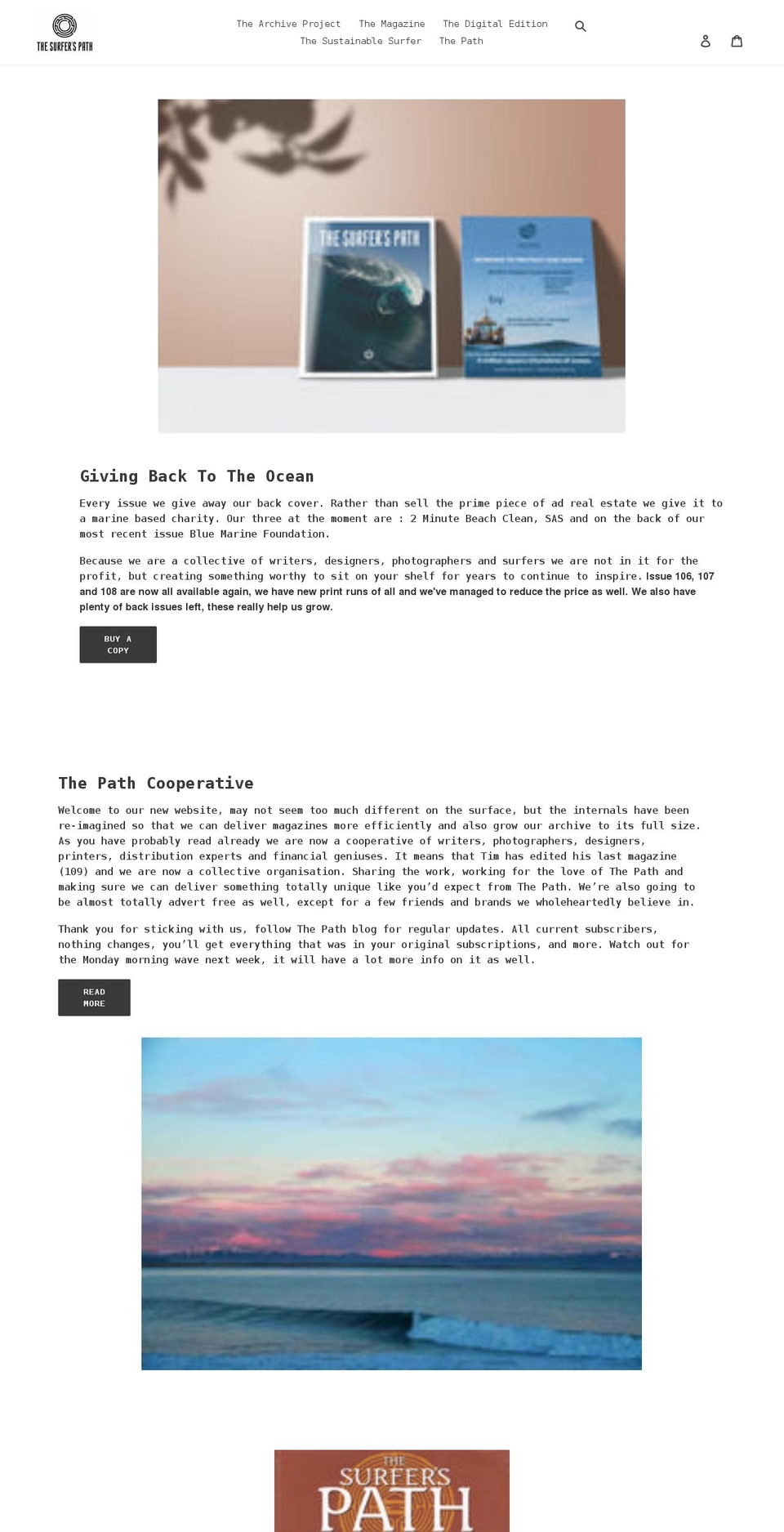 thesurferspath.com shopify website screenshot