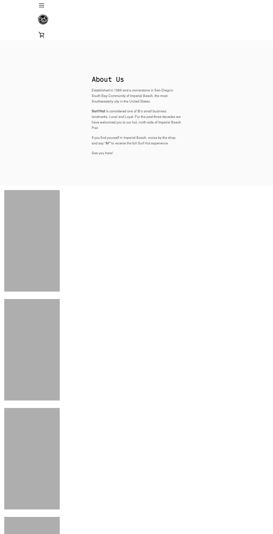thesurfhut.com shopify website screenshot