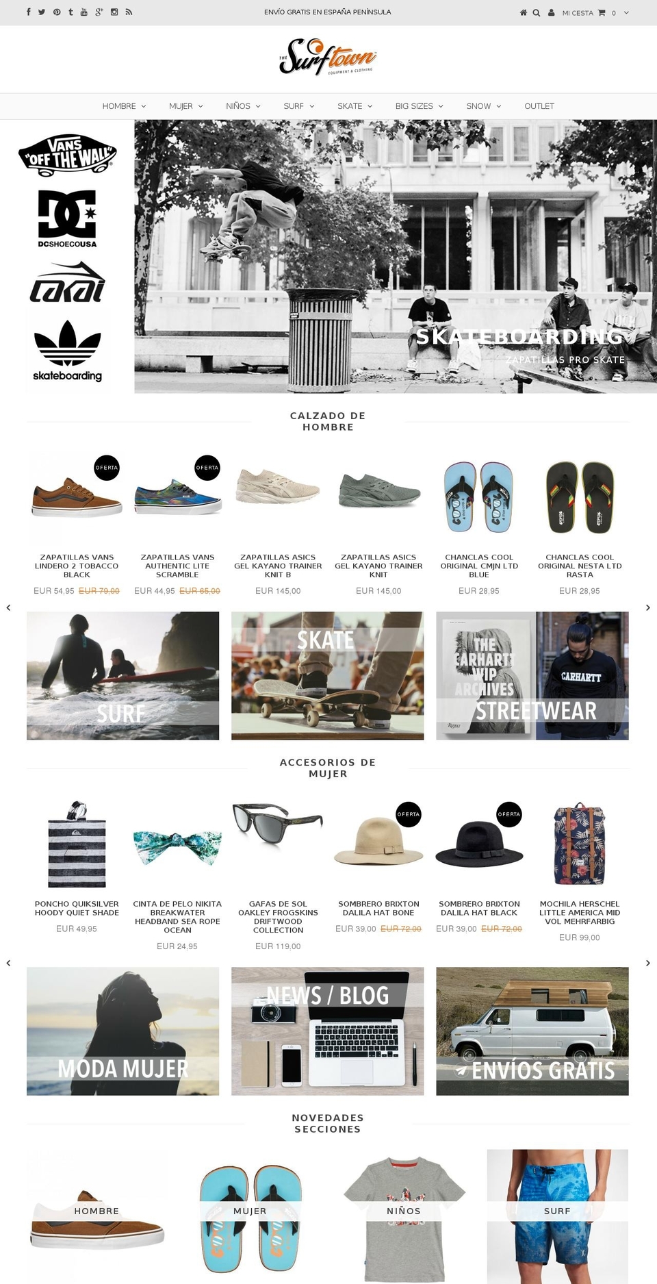 thesurftown.com shopify website screenshot