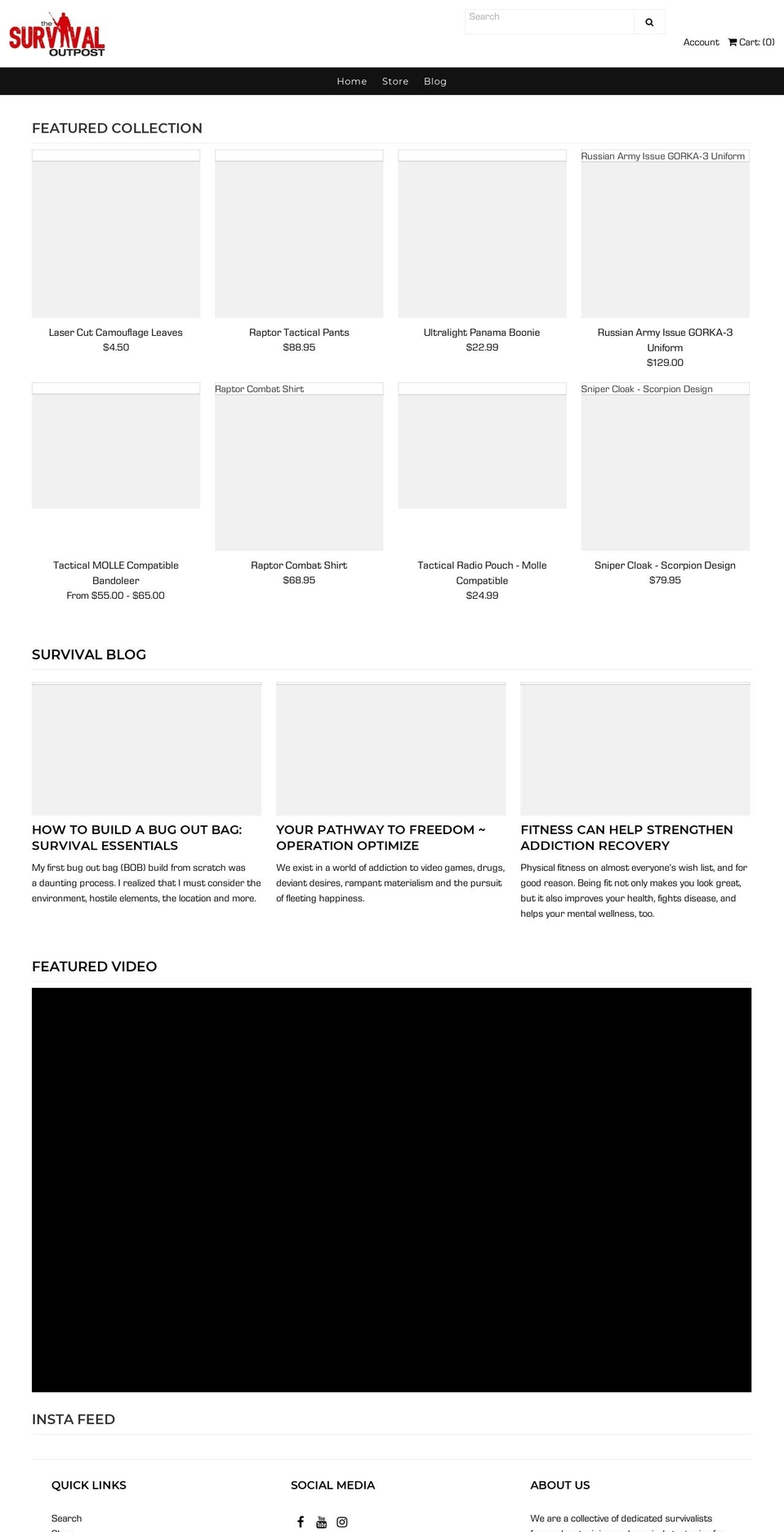 thesurvivaloutpost.com shopify website screenshot