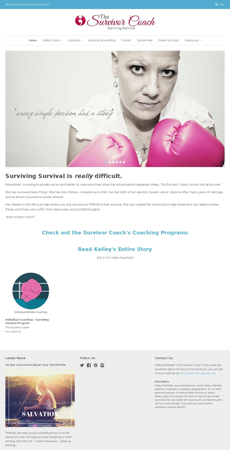 thesurvivorcoach.com — Shopify storefront screenshot
