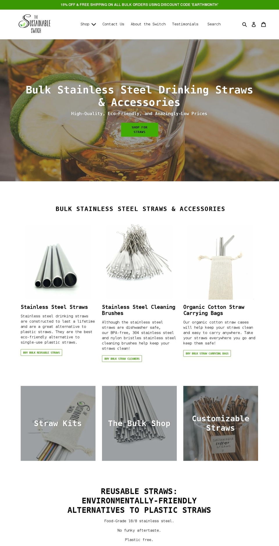 thesustainableswitch.com shopify website screenshot