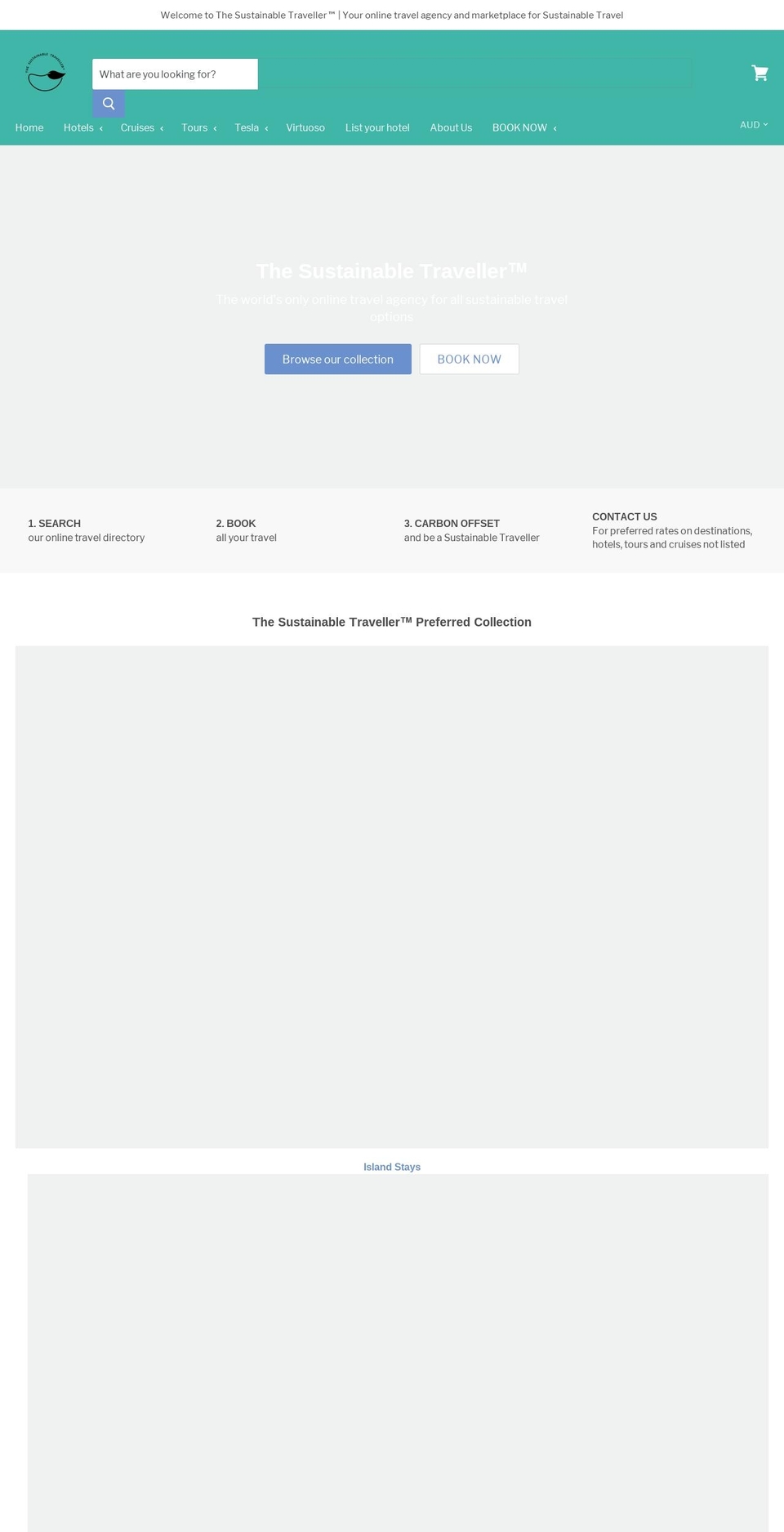 thesustainabletraveller.com shopify website screenshot